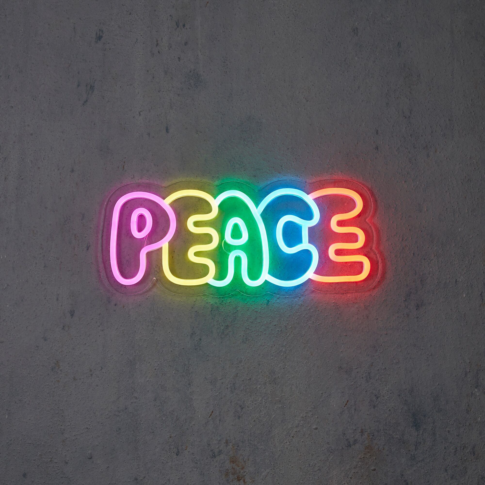 Neon light multicolour Peace en timer adapter included IP20
