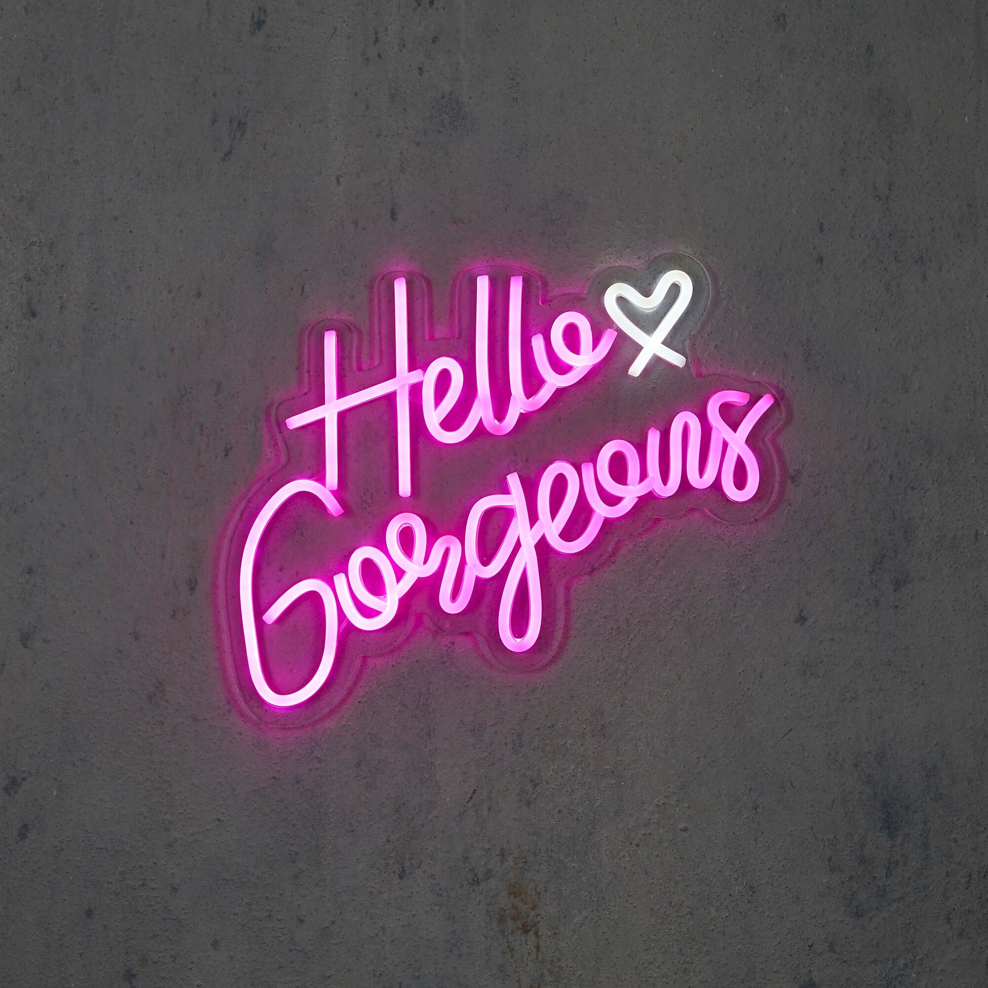 Neon light roze Hello Gorgeous en timer adapter included IP20