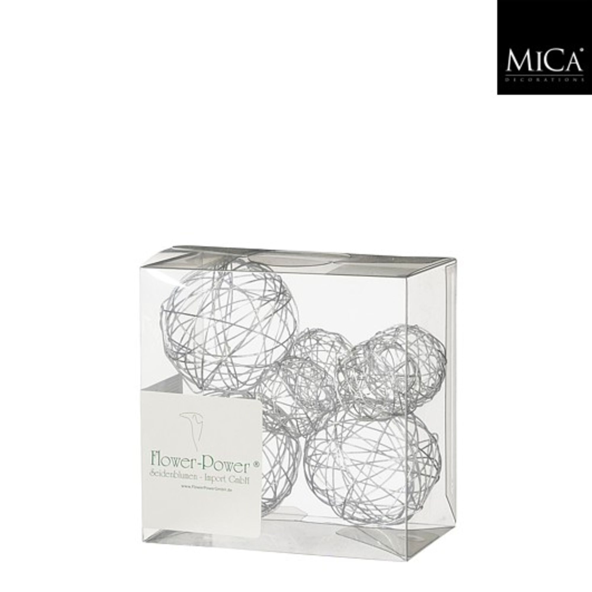 Decoratie bal zilver 30-50mm 7 stuks Es30045