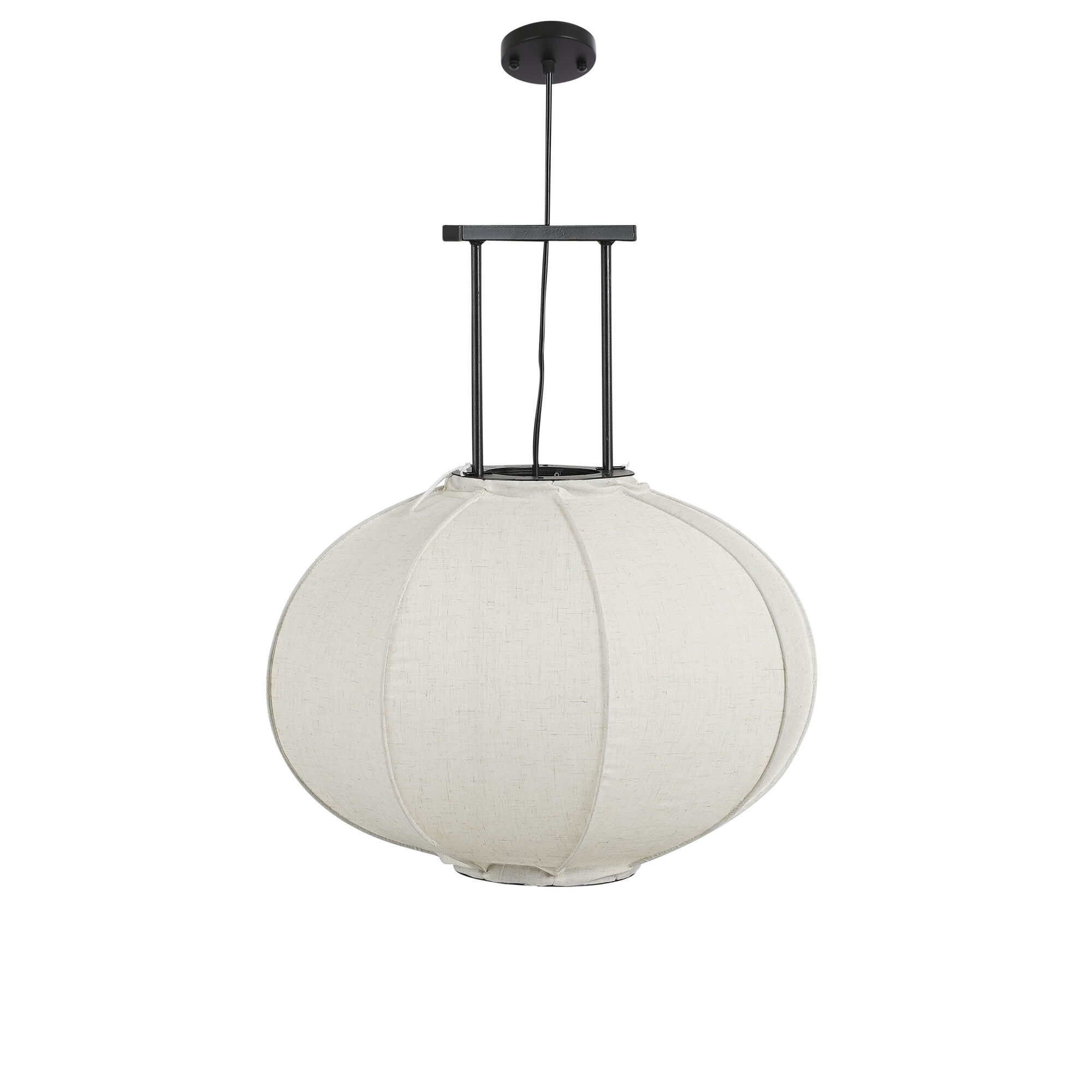 Pego hanglamp off white frame zwart 60W-E27