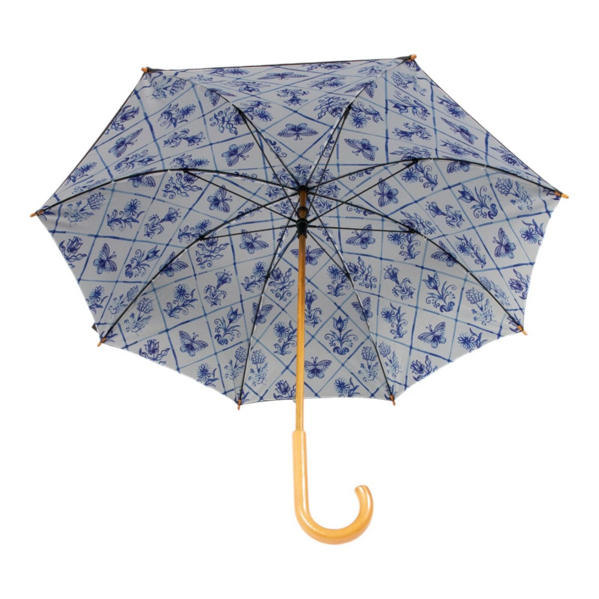 Paraplu Delfts blauw binnenprint