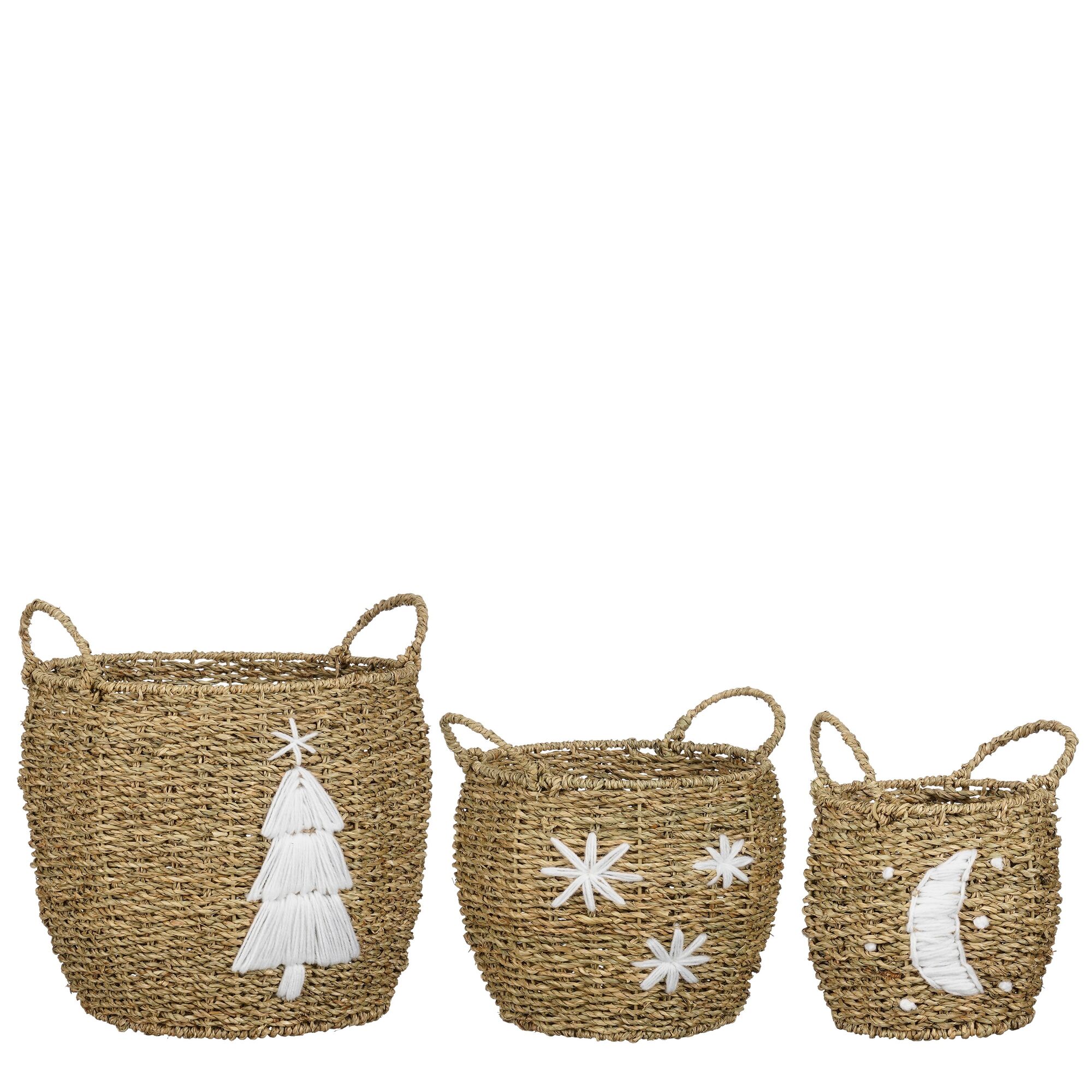 Mand ster boom maan l.bruin set van 3