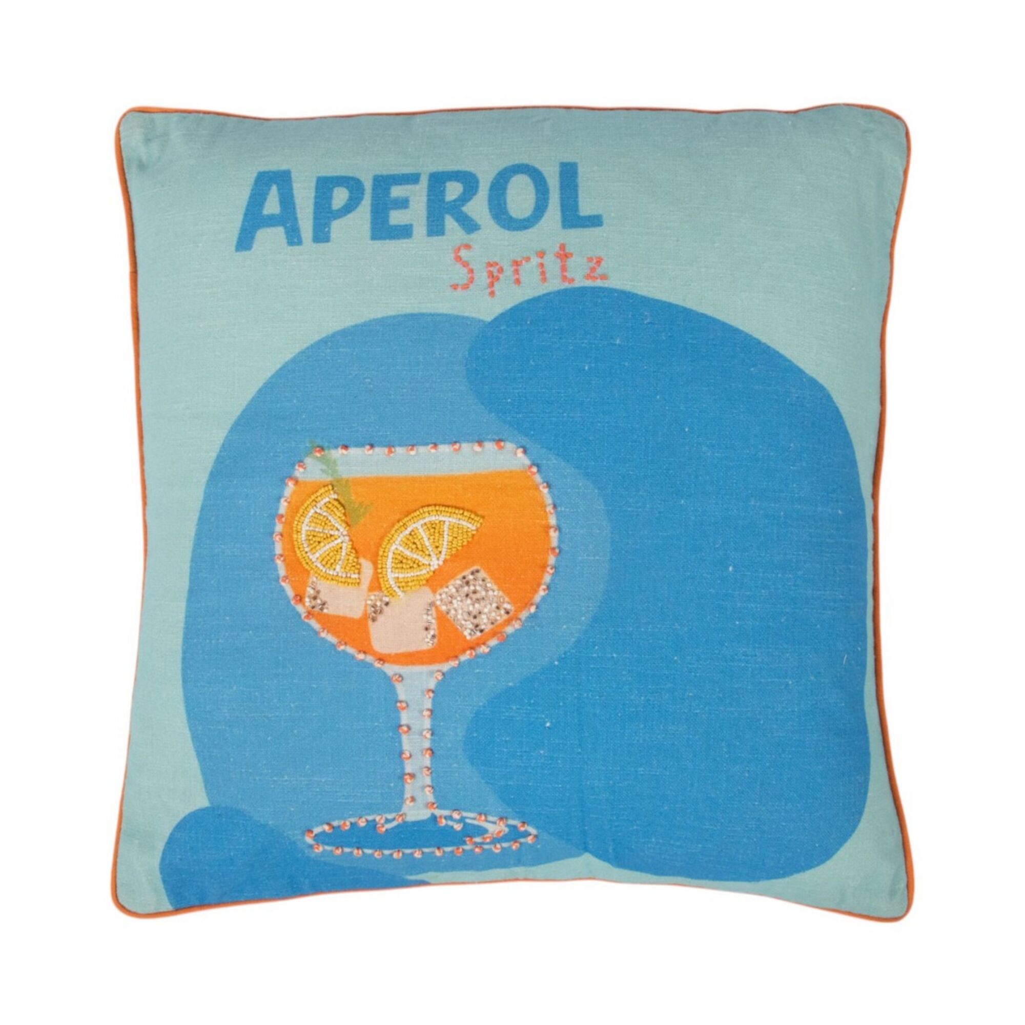 Kussen Artisan Aperol spritz blauw