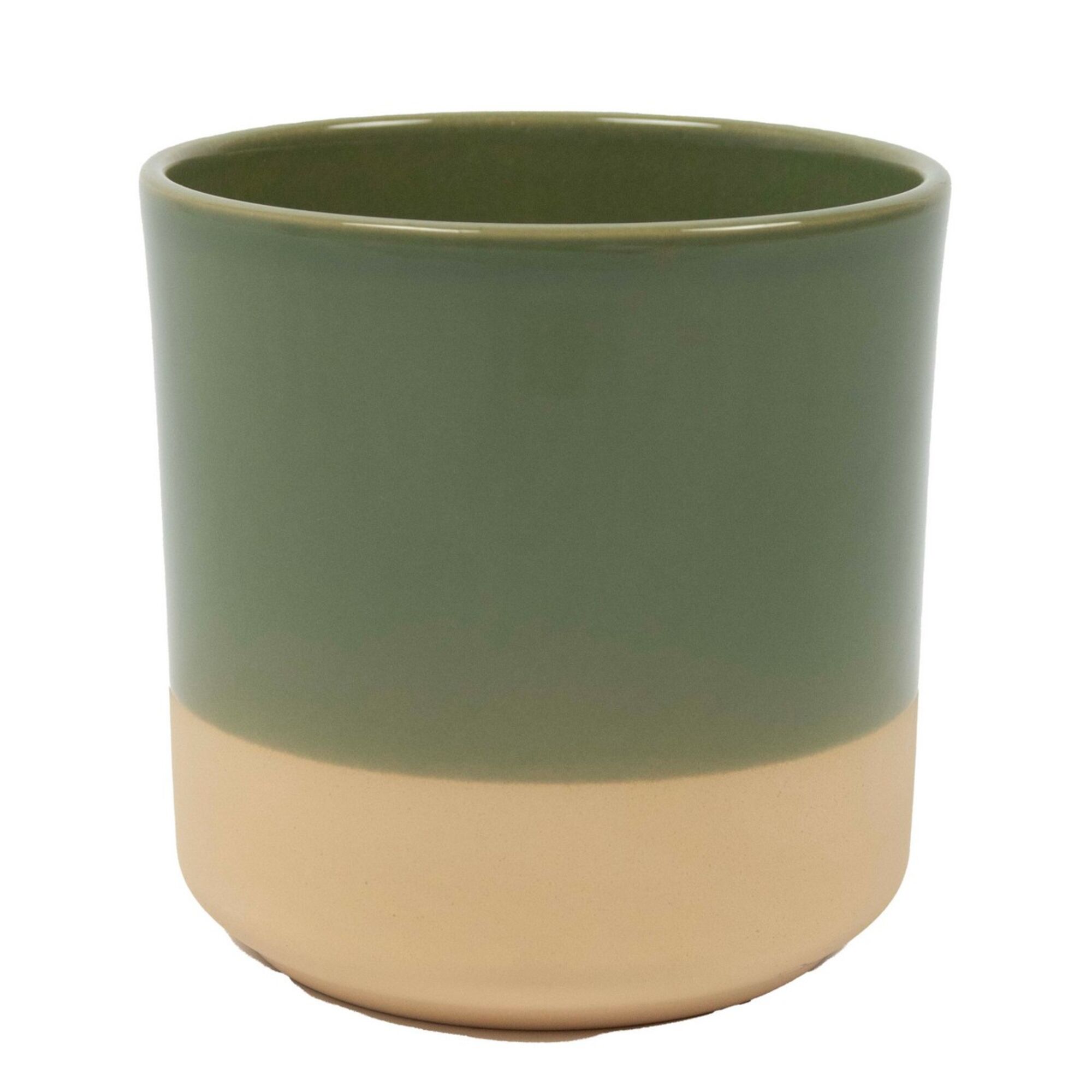 Cylinder Bloempot Keramiek Dip-Dye Groen