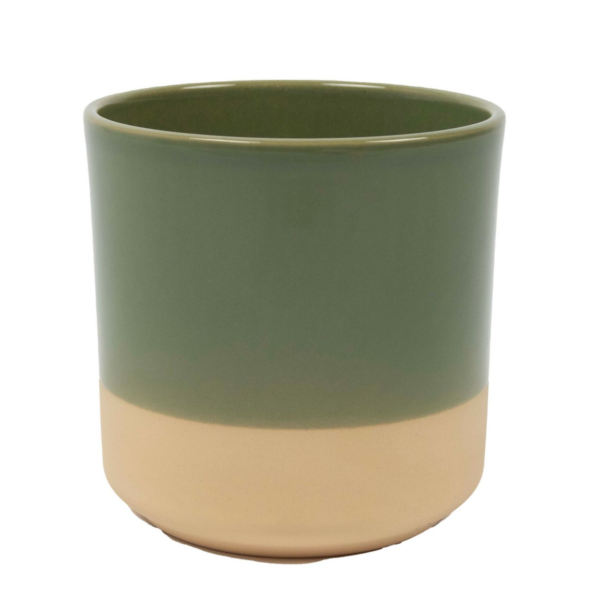 Cylinder Bloempot Keramiek Dip-Dye Groen