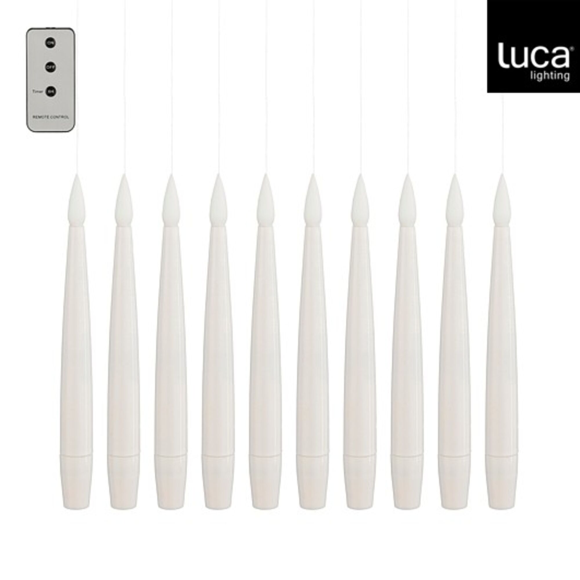 Taper kaars hangend wit led battery operated en timer