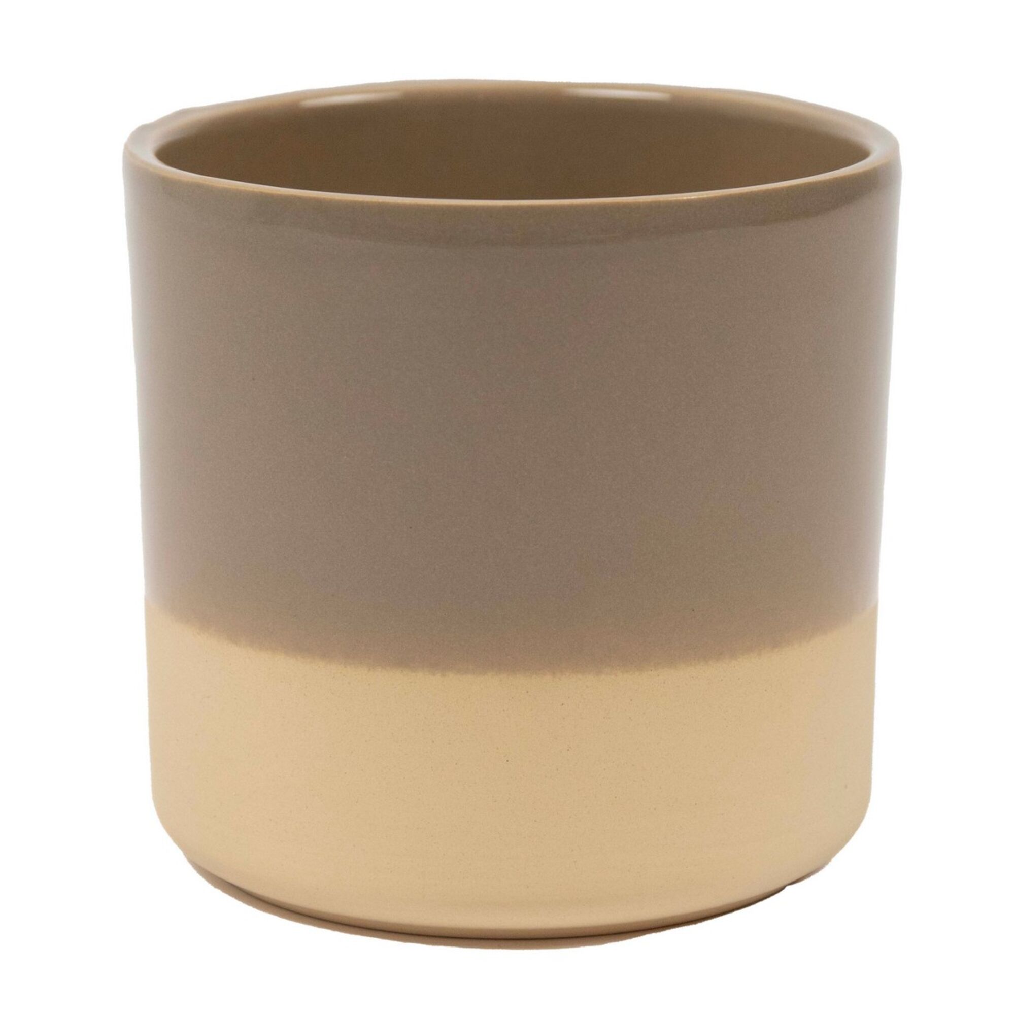 Cylinder Bloempot Keramiek Dip-Dye Taupe