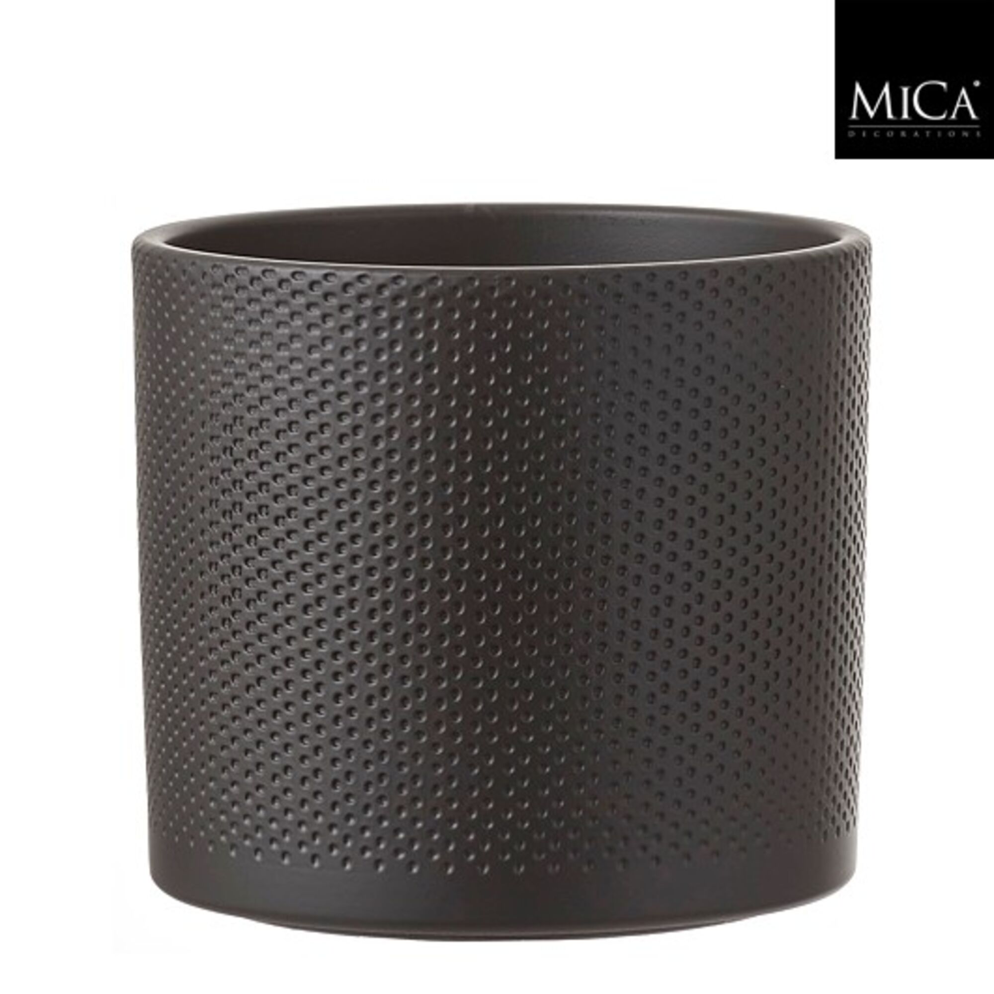 Era pot rond zwart mat relief