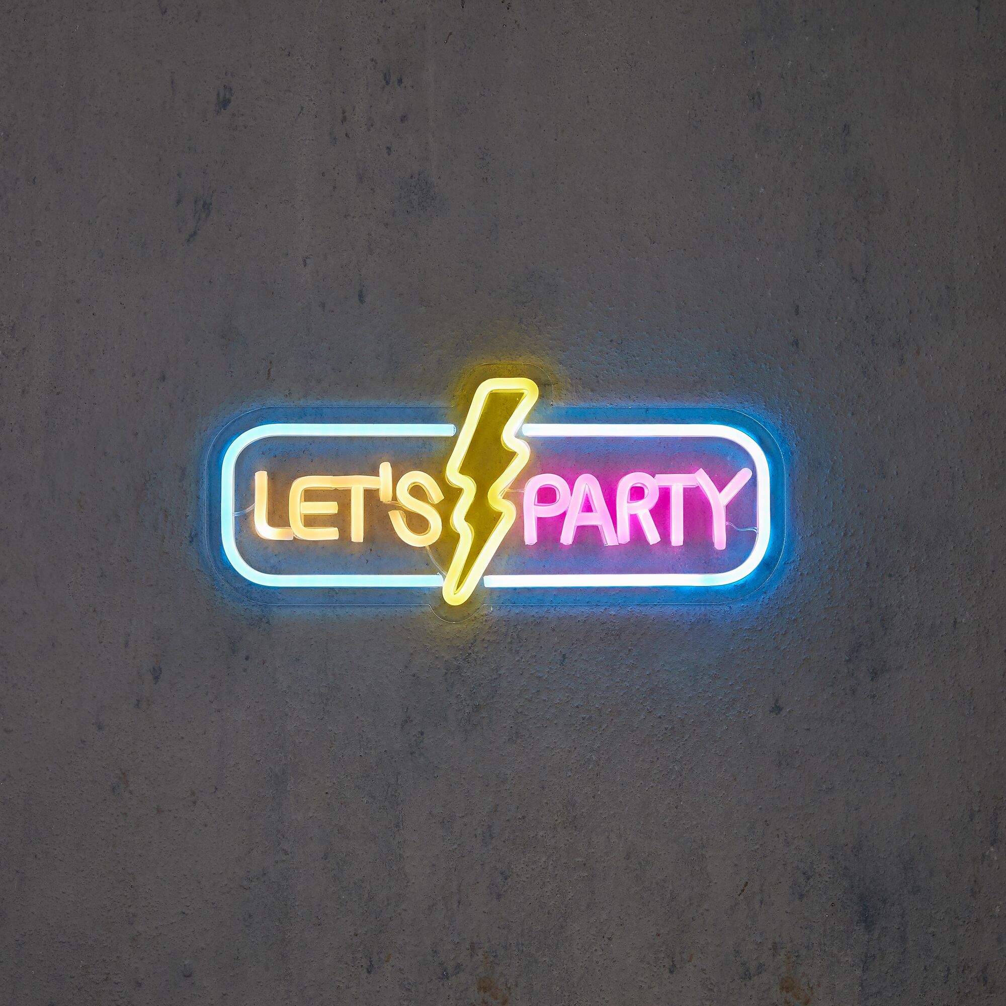 Neon light multicolour Lets party en timer adapter included IP20