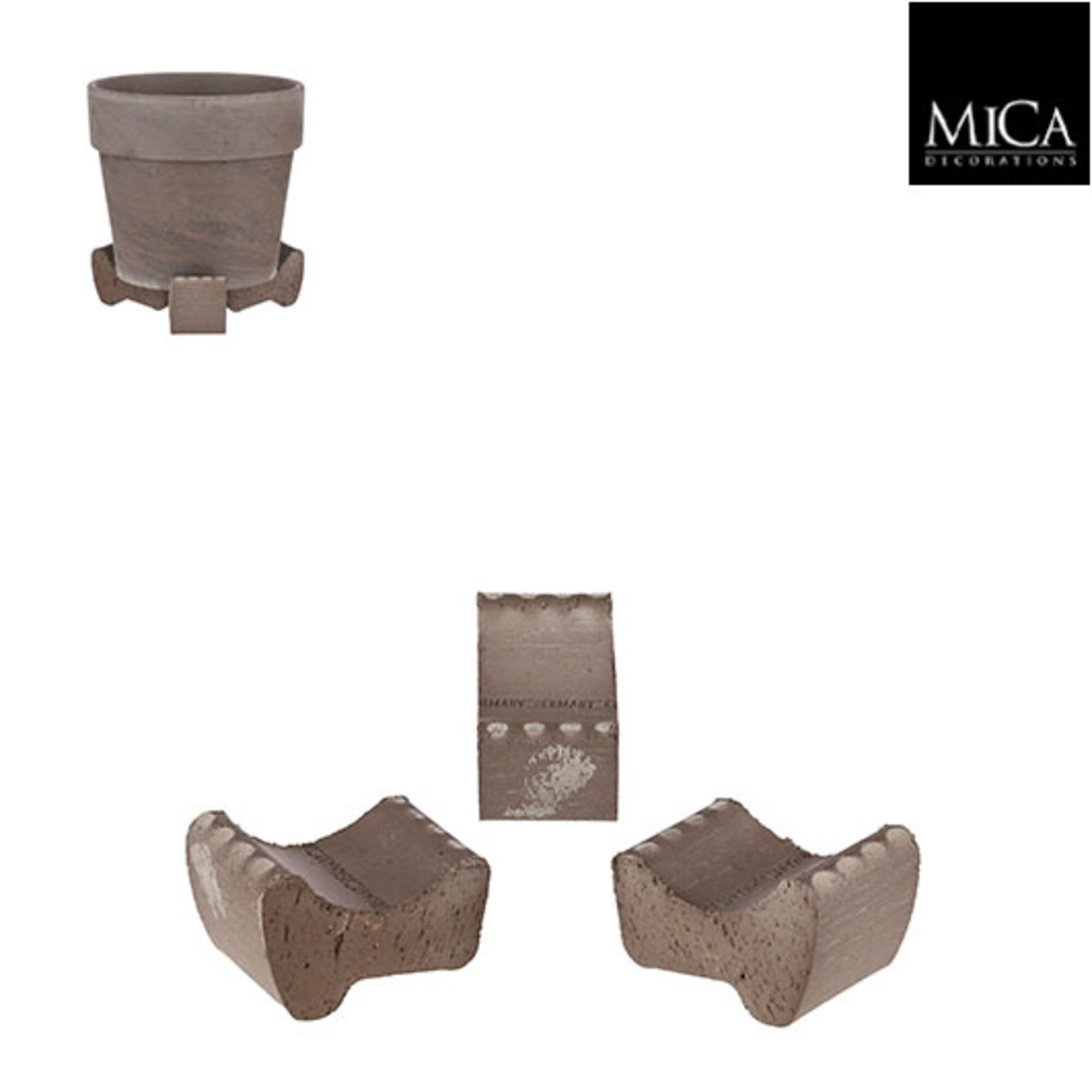 Carina pot voetjes grijs basalt 3 stuks