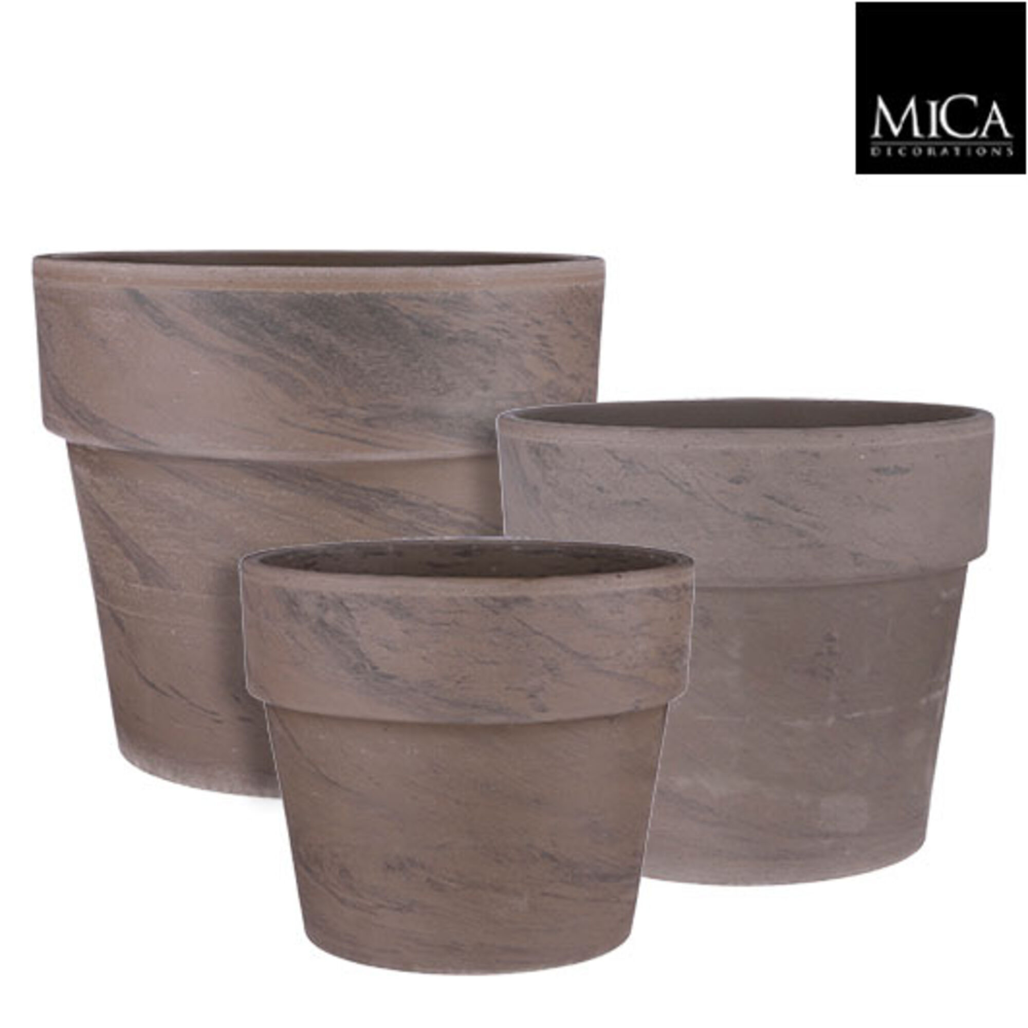 Carina pot rond grijs basalt