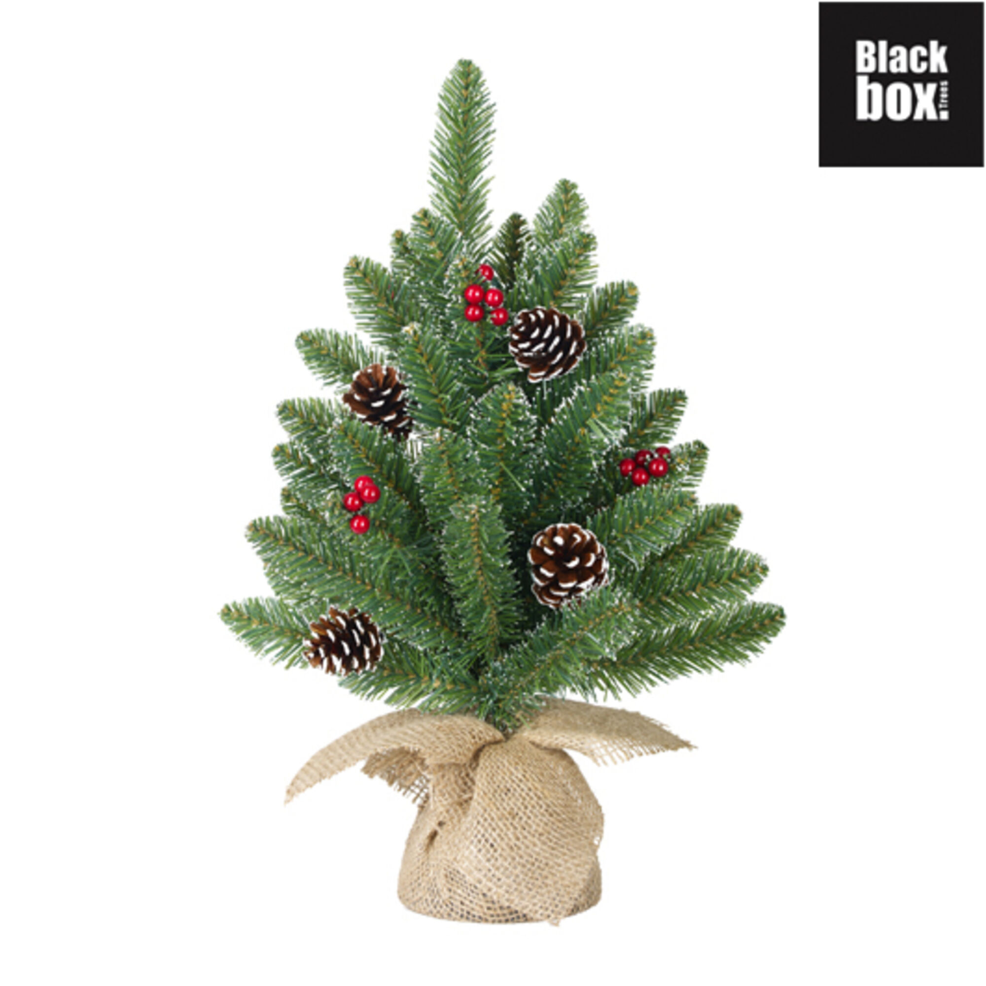 Creston kerstboom w burlap bes groen frosted TIPS 42