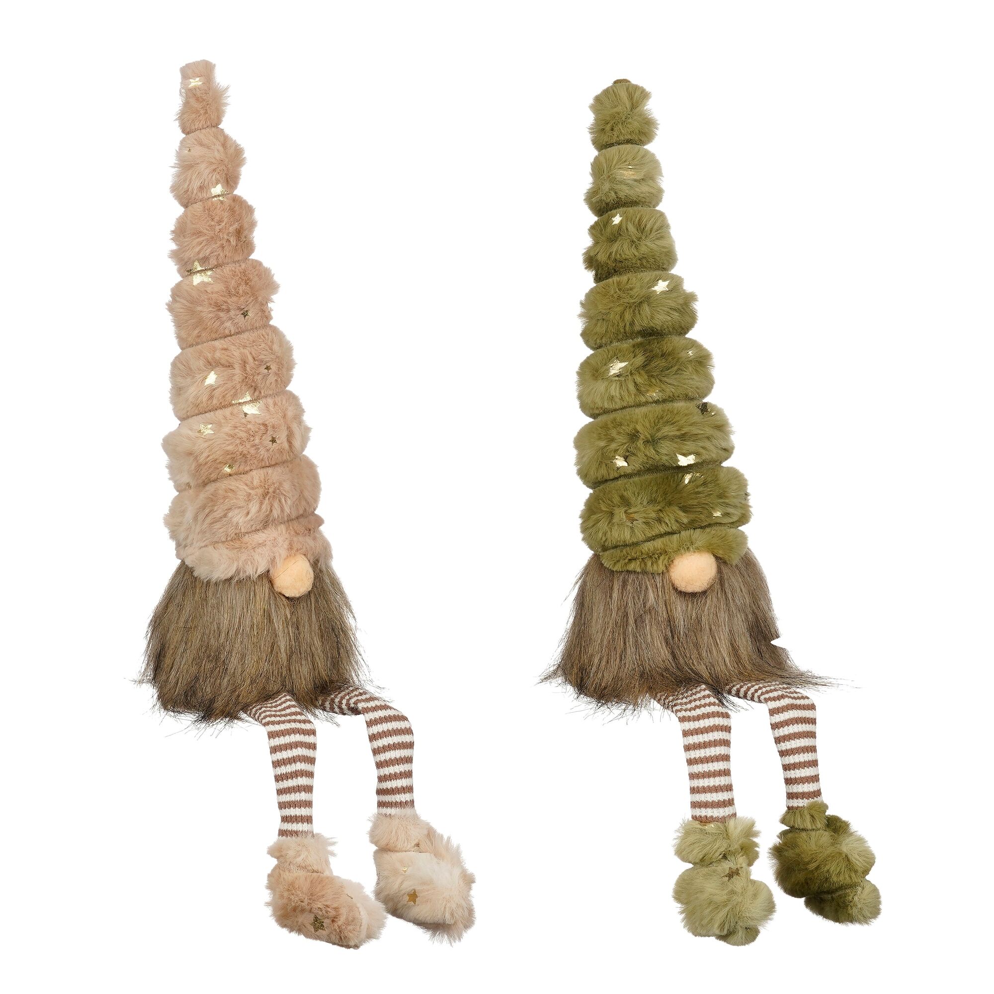 Decoratie gnoom l.bruin groen 2 assorti