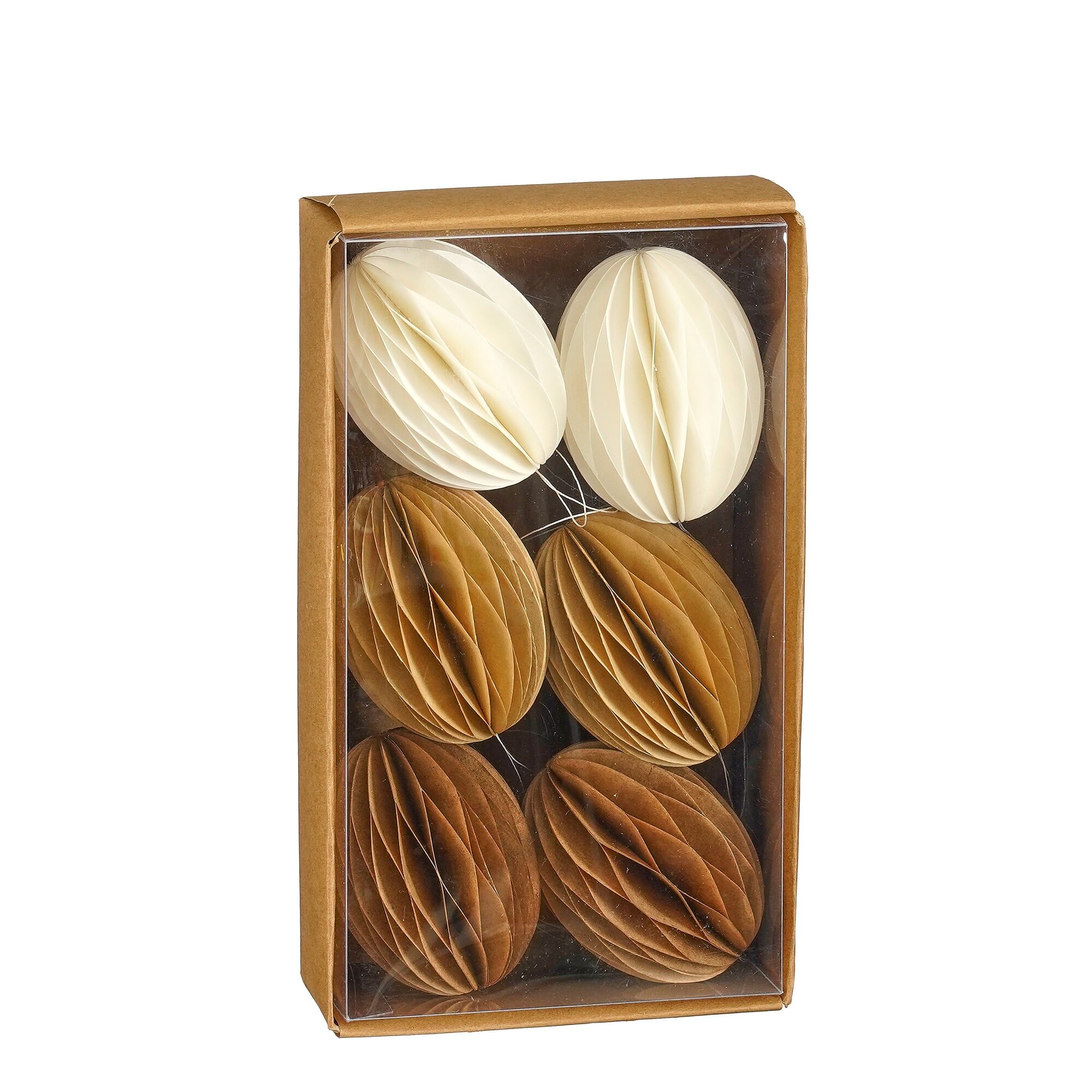 Decoratie ei bruin 6 stuks FSC Mix