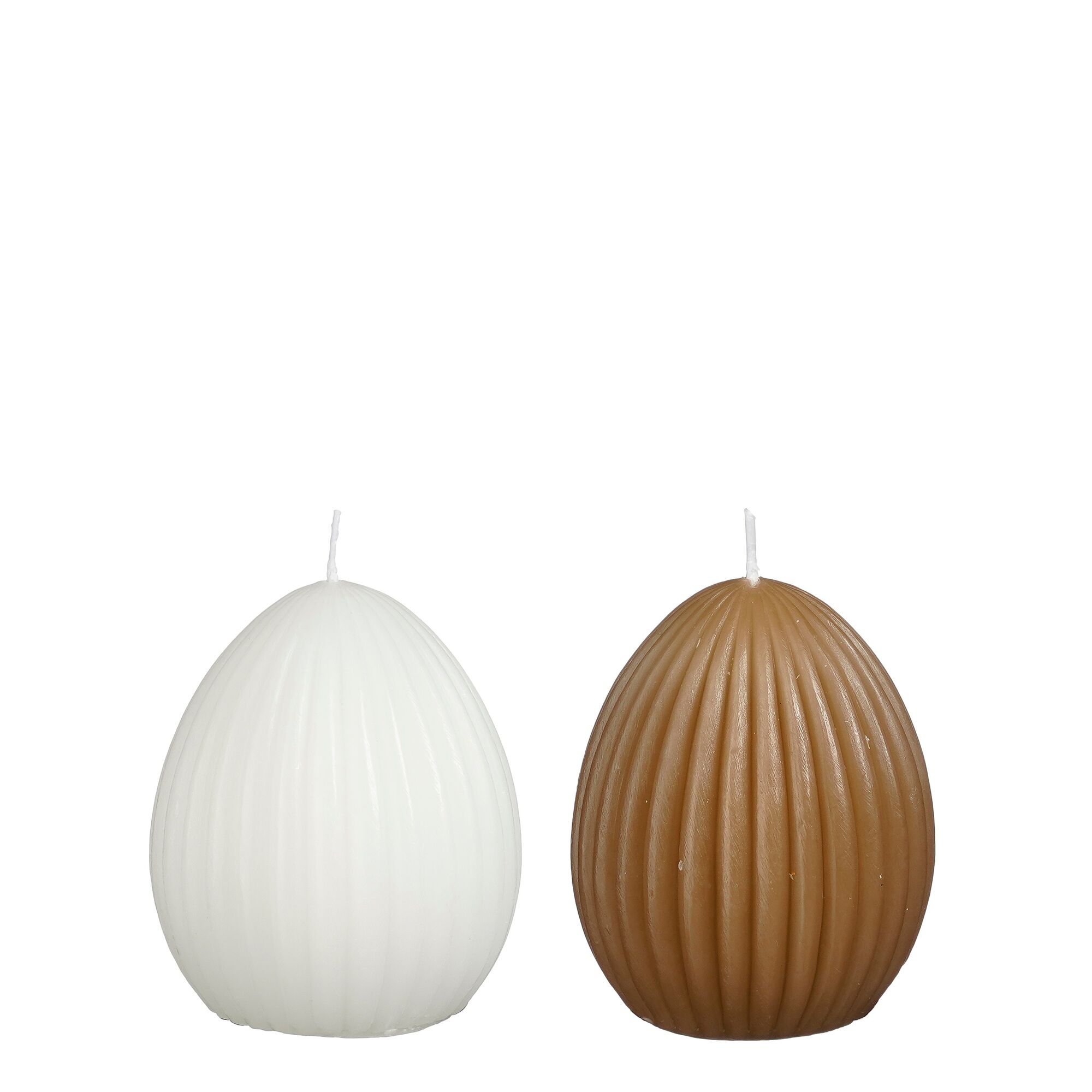 Kaars ei wit beige 2 assorti