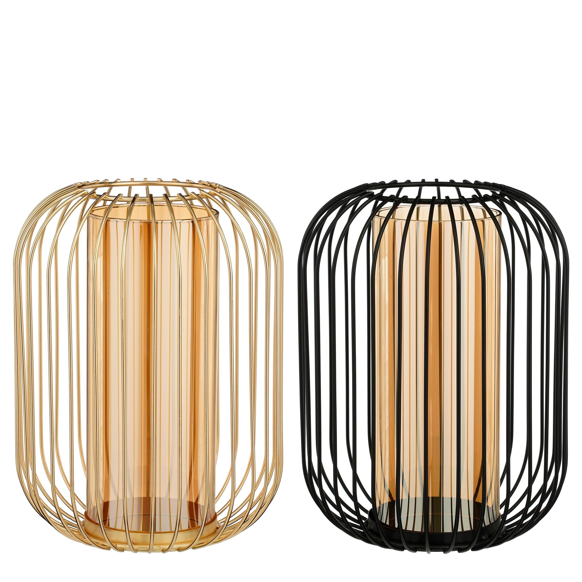 Windlicht goud zwart 2 assorti