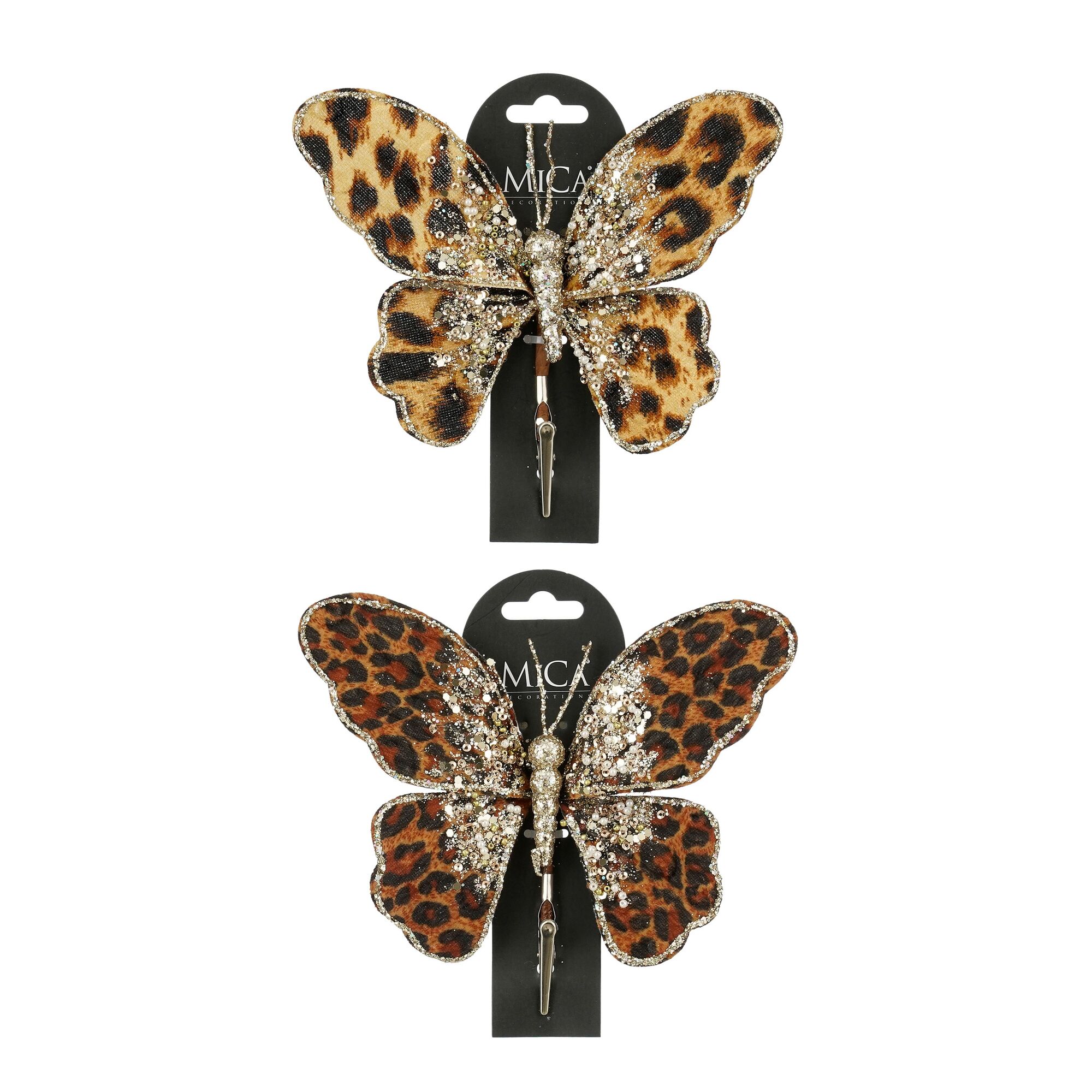 Clip vlinder d.bruin l.bruin 2 assorti