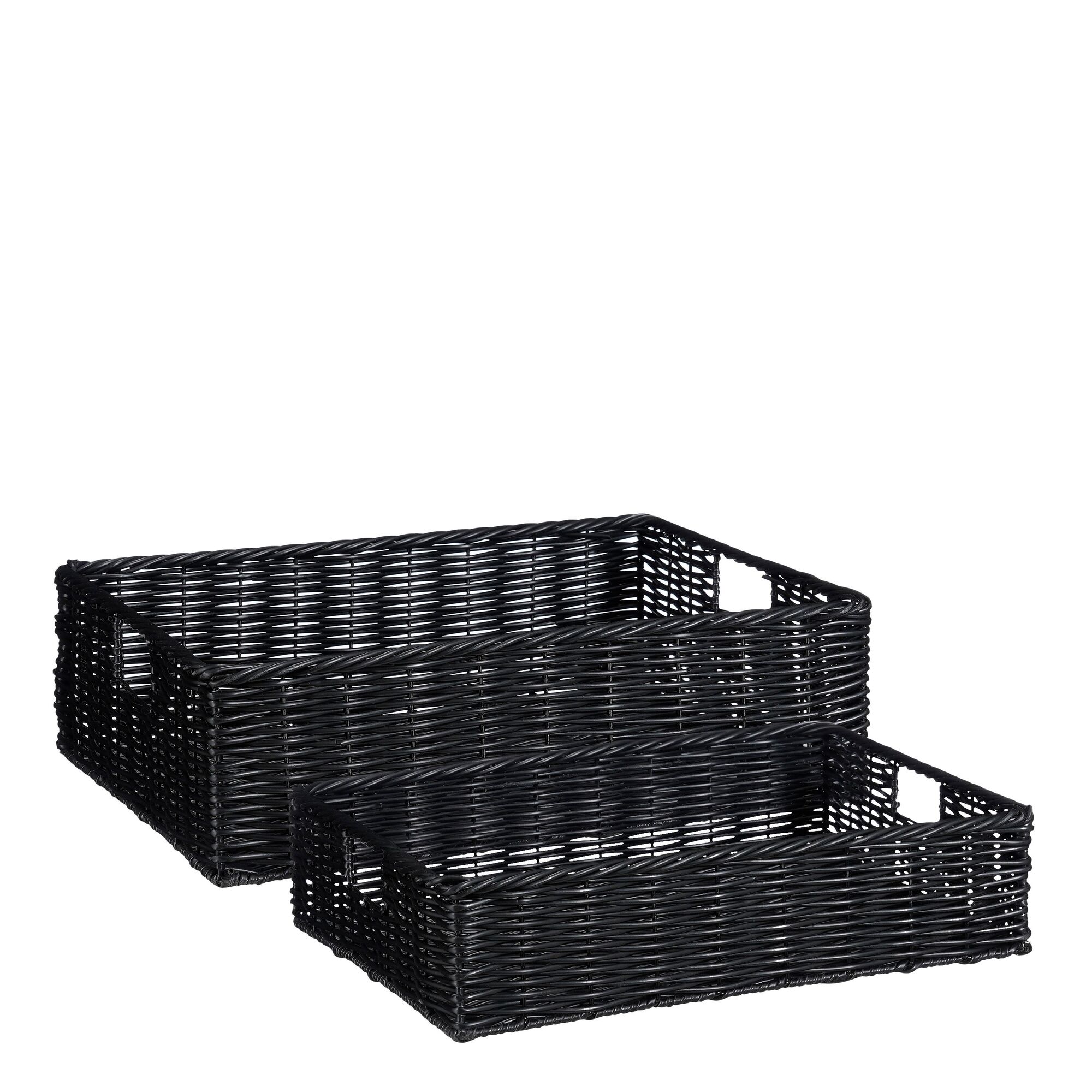 Liam opbergmand recycled polyester zwart set van 2