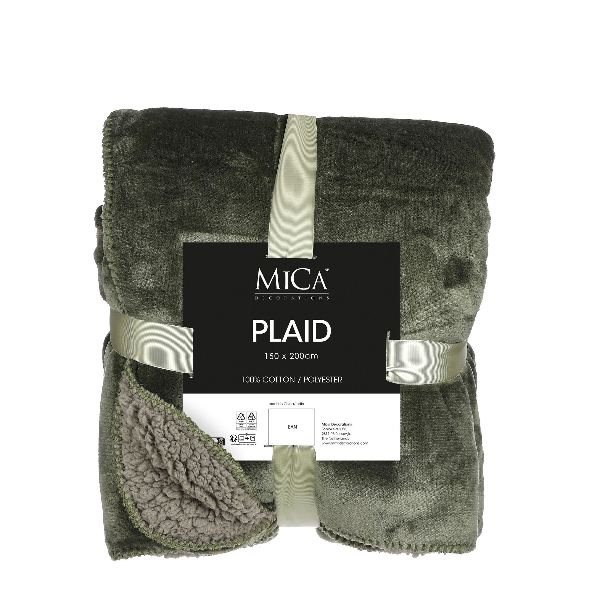 Mardy fleece plaid d.groen