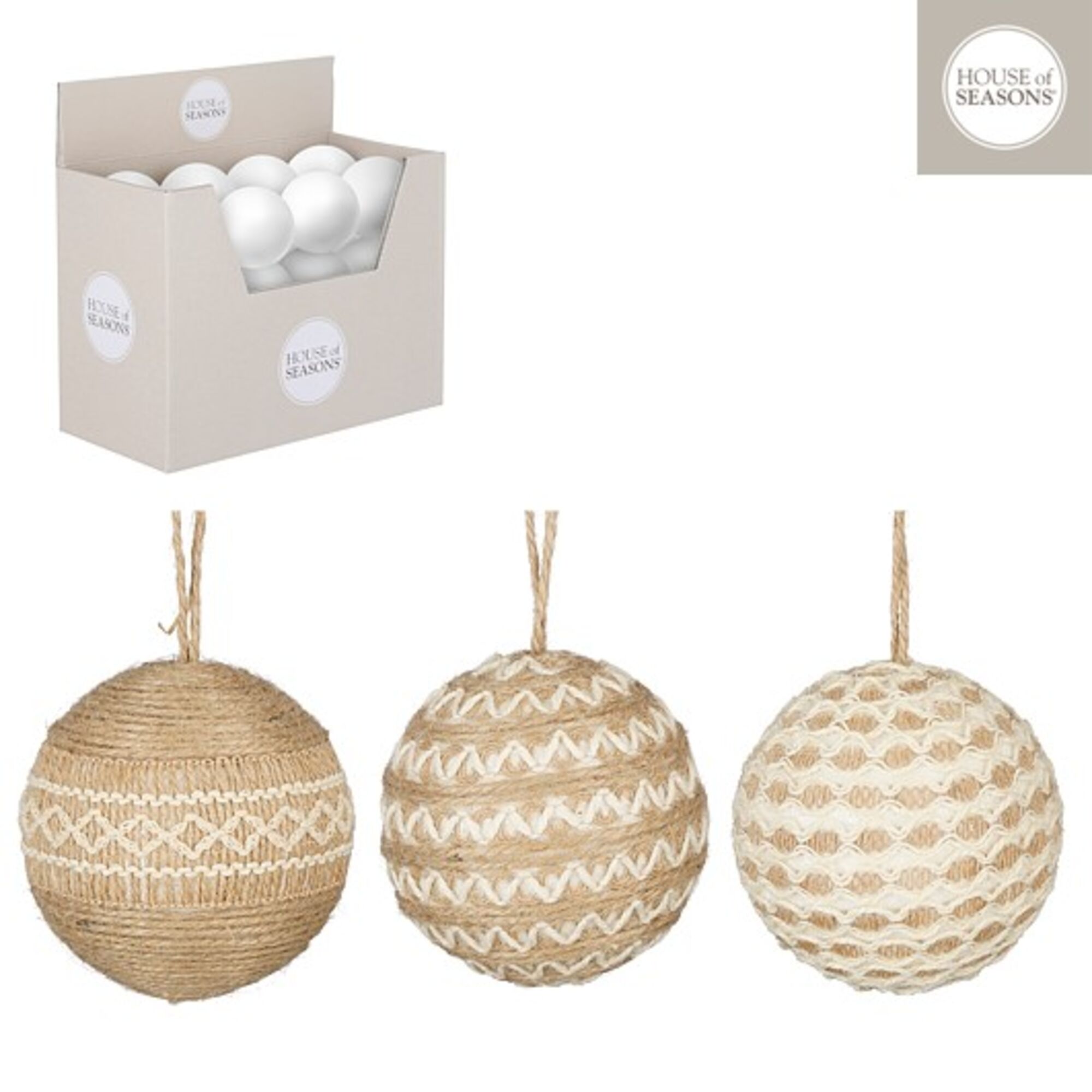Bal onbreekbaar bruin 3 assorti 24 stuks display