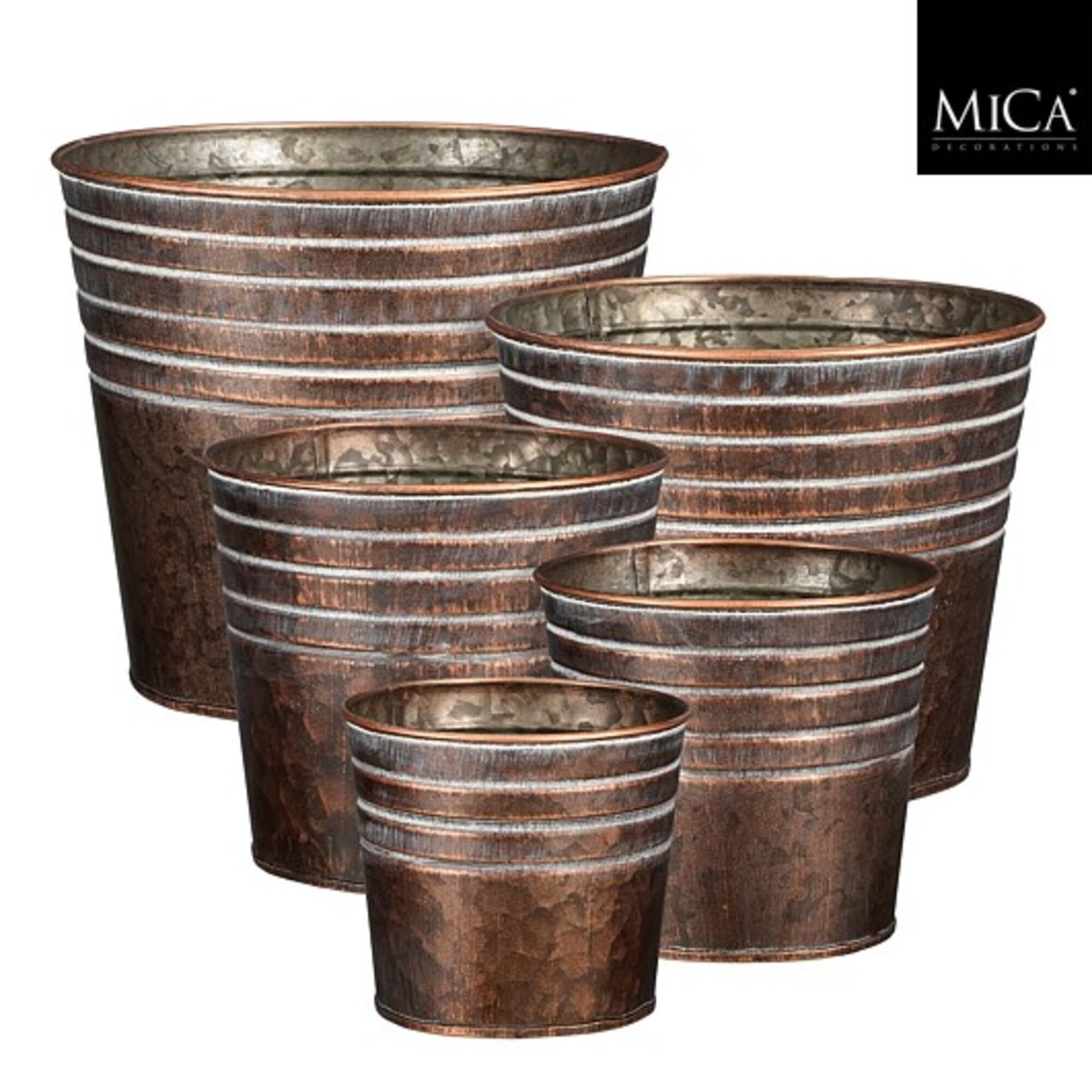 Ricardi pot rond koper set van 5