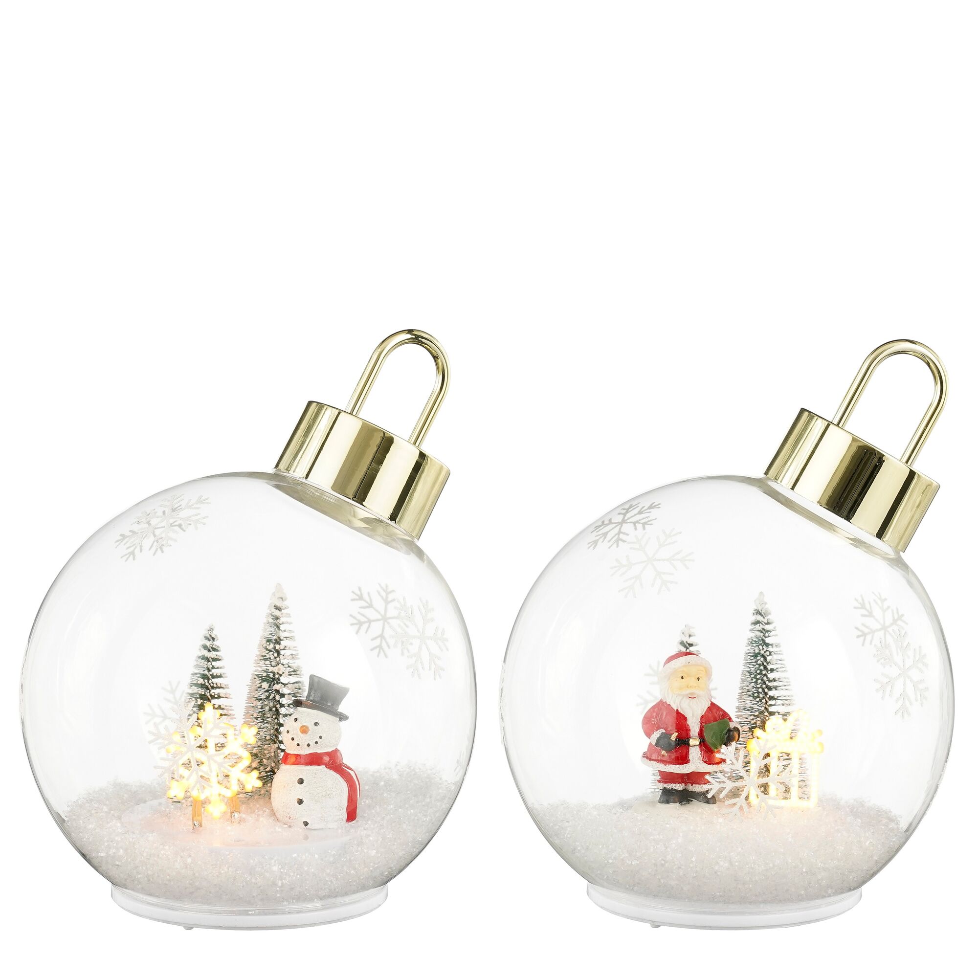 Decoratie bal glas 2 assorti rotating battery operated