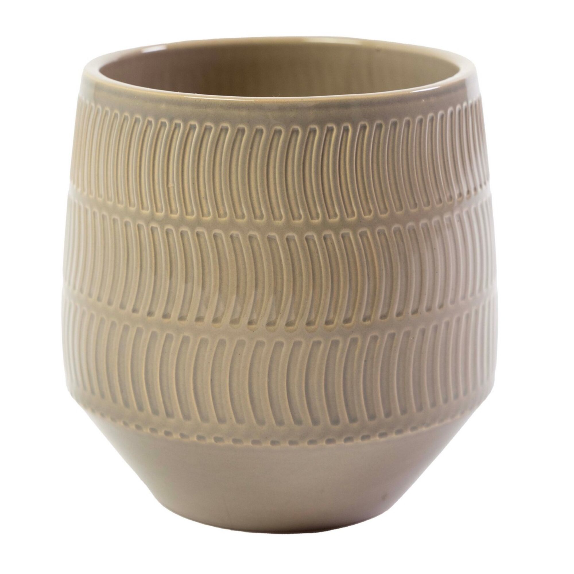 Wave Bloempot Keramiek Taupe