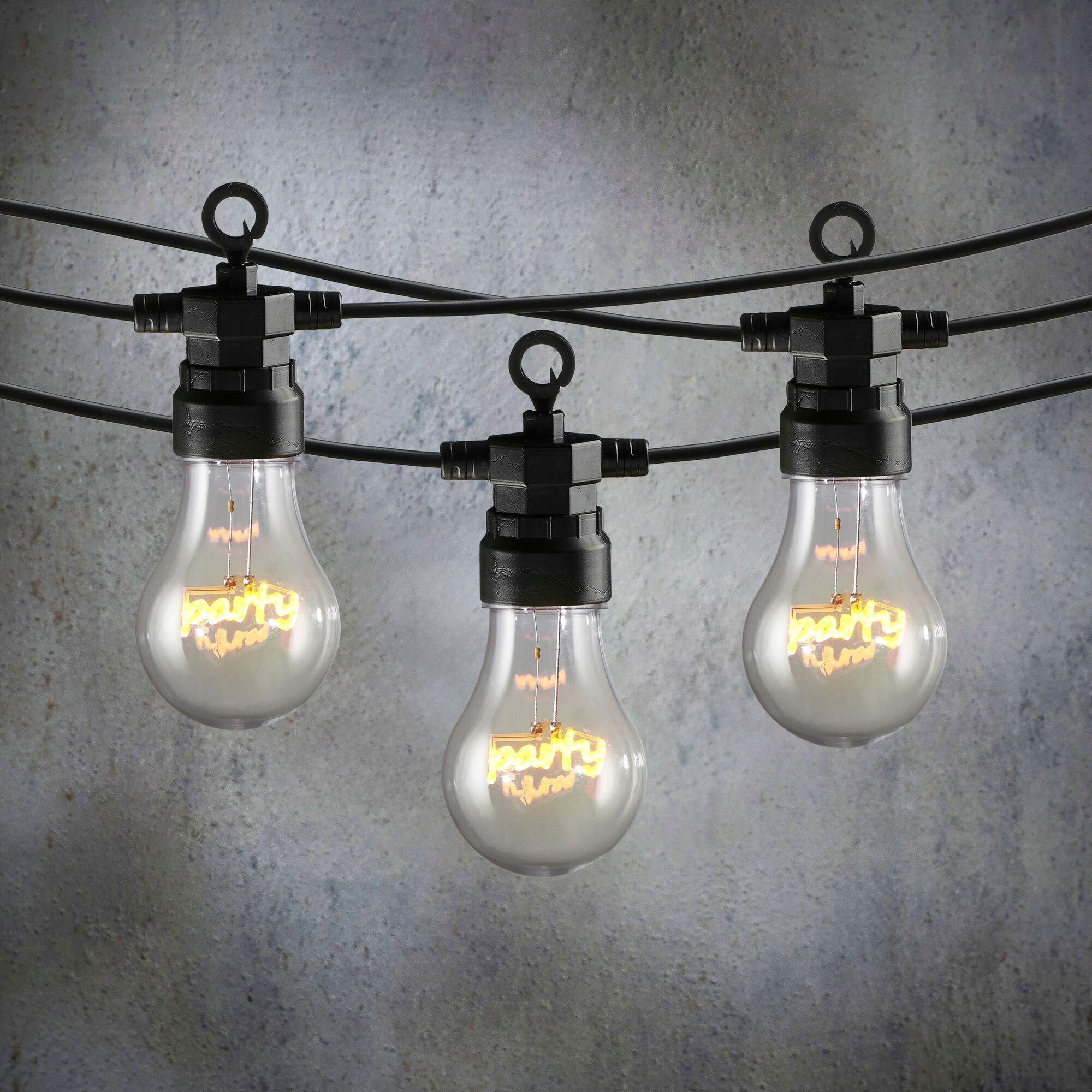 Party lights PARTY warm wit 10 led bulbs IP44 adapter included