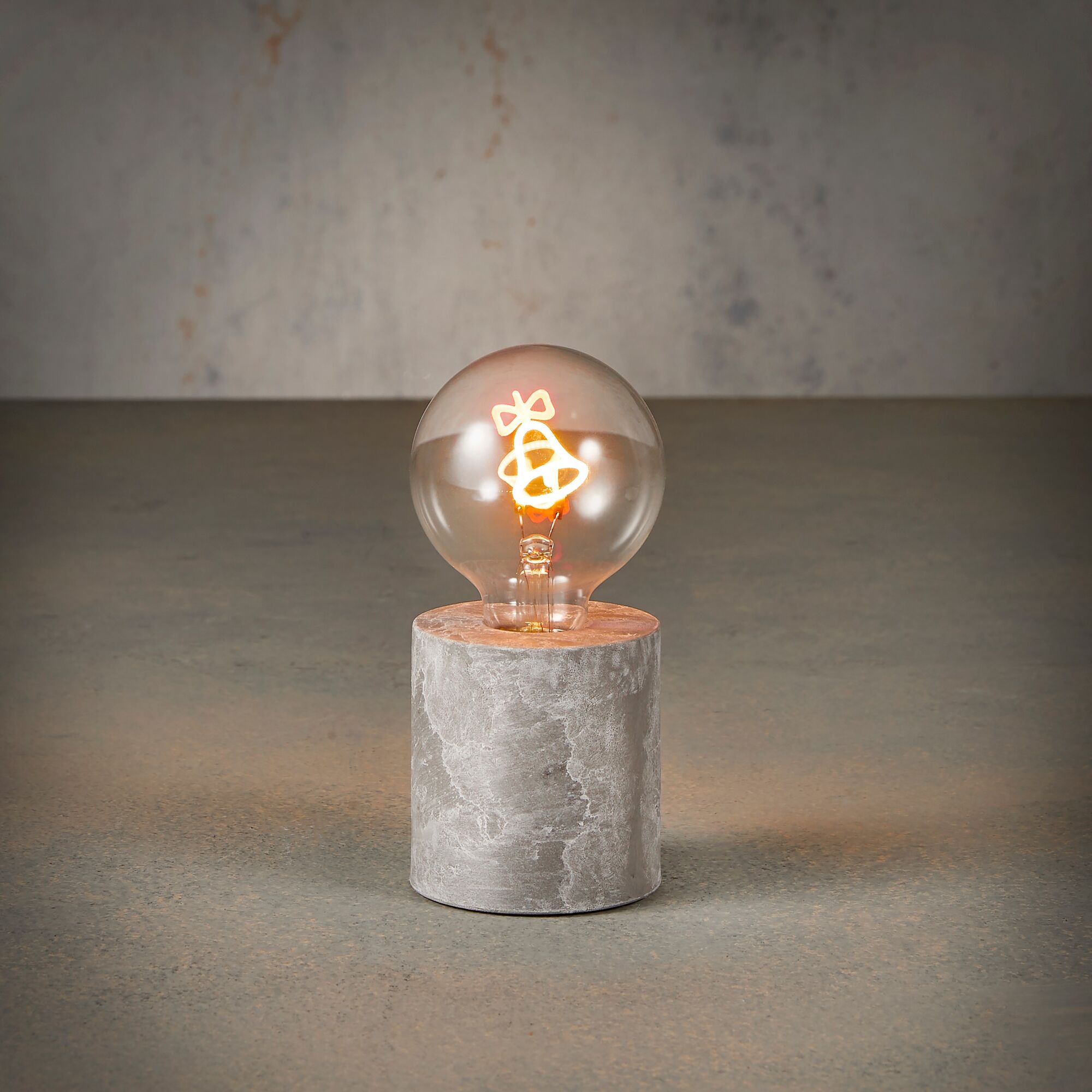 Tafellamp bel led grijs warm wit battery operated en timer