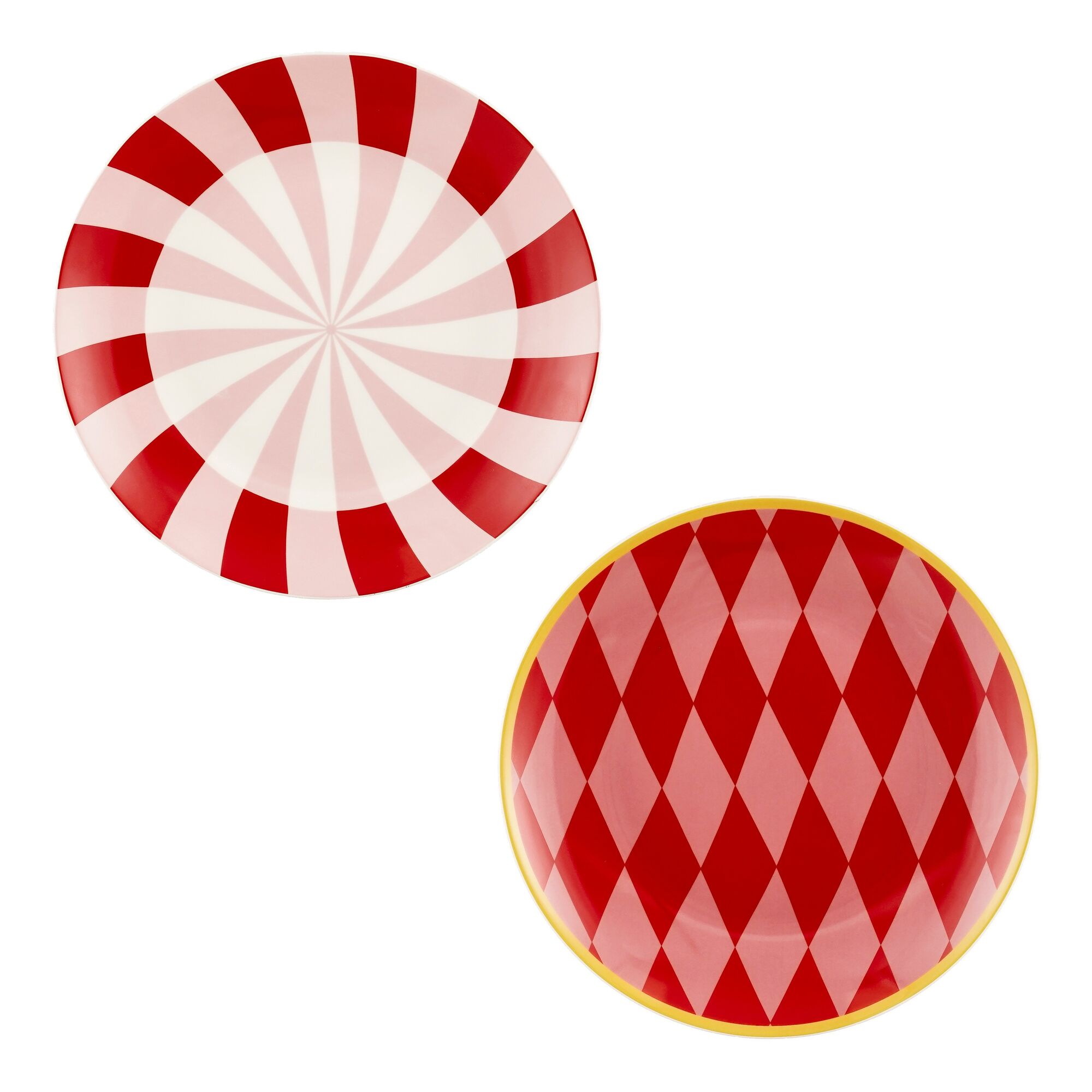 Lissy ontbijtbord roze rood 2 assorti