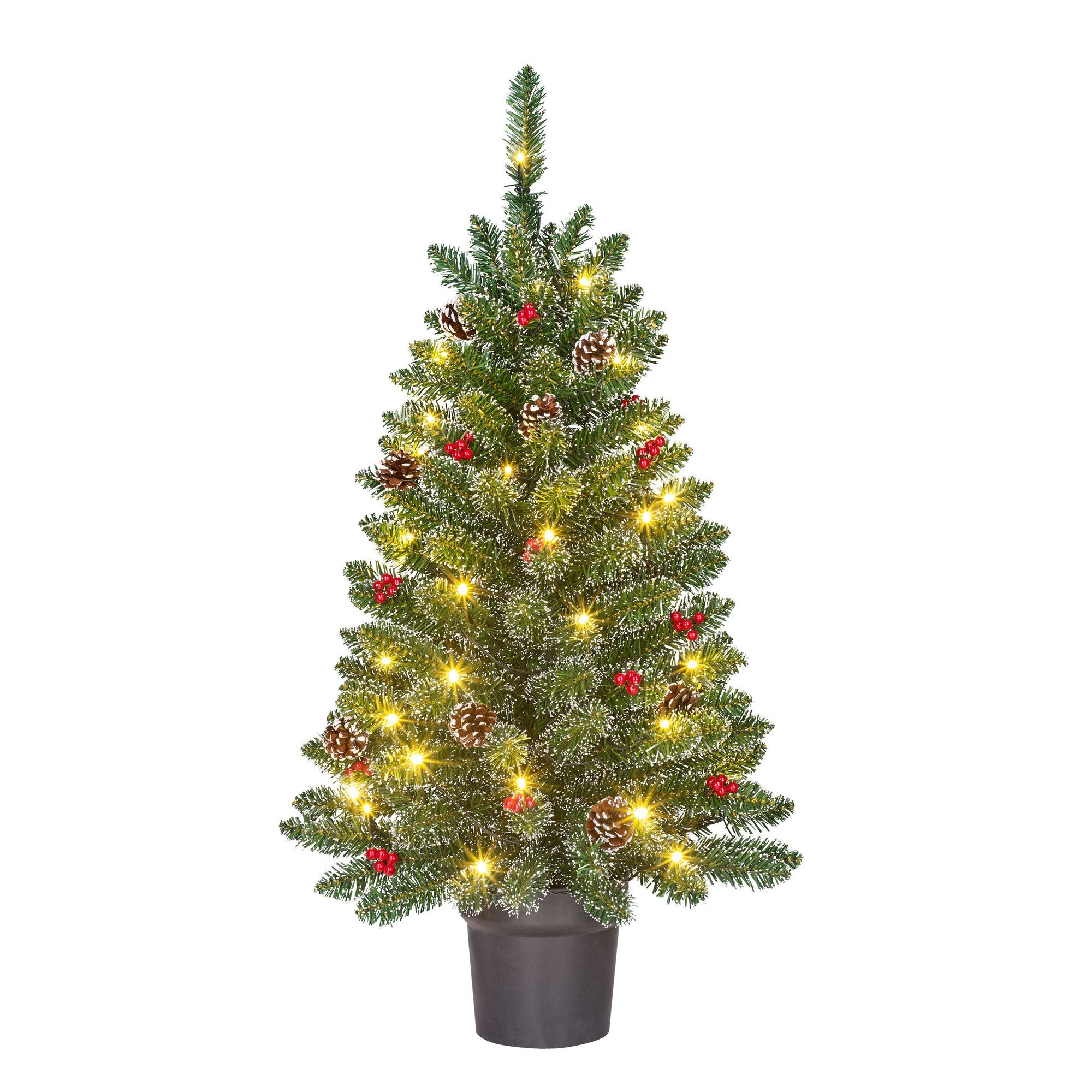 Creston kerstboom potted led groen frosted 40L TIPS 120 battery operated