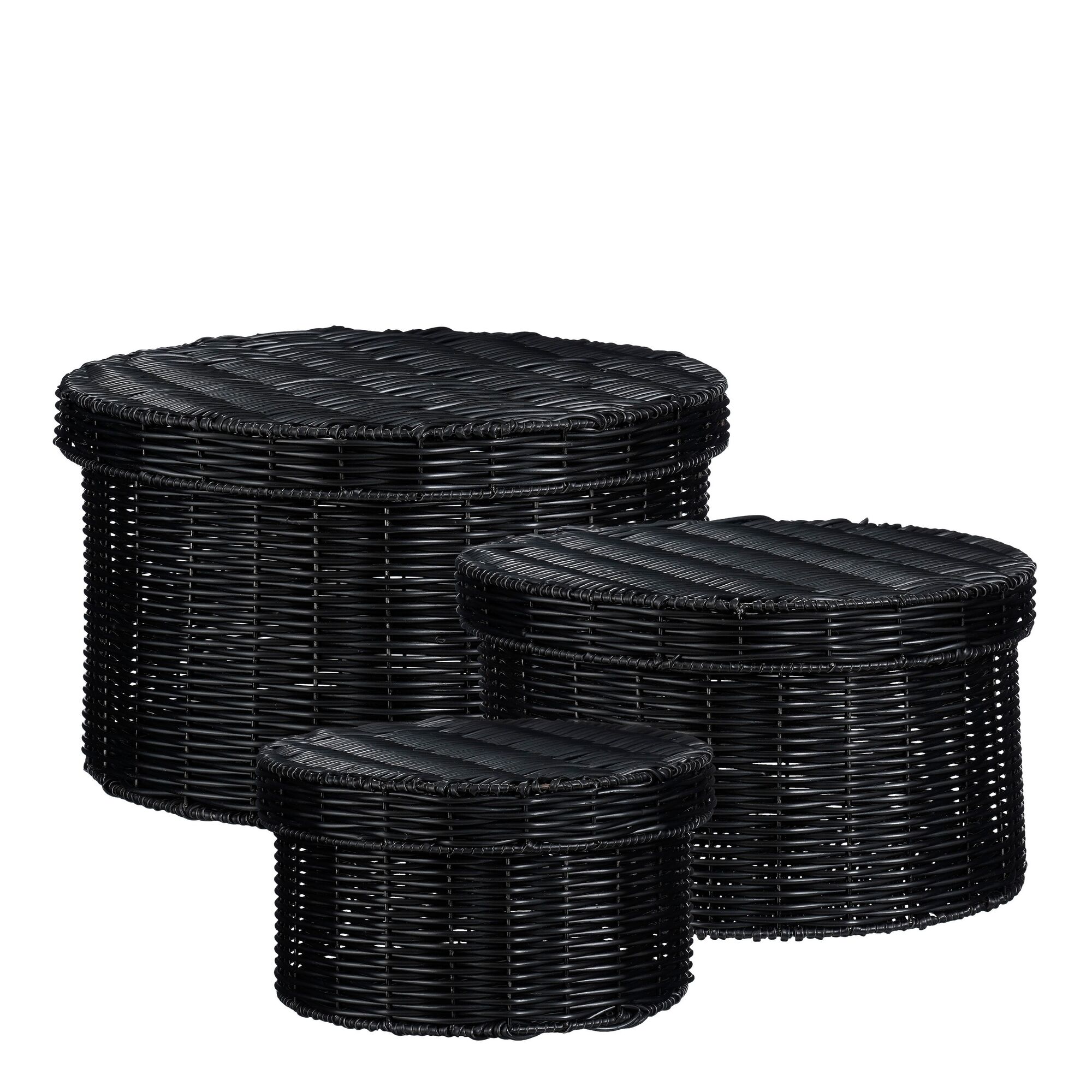 Liam opbergmand recycled polyester zwart set van 3
