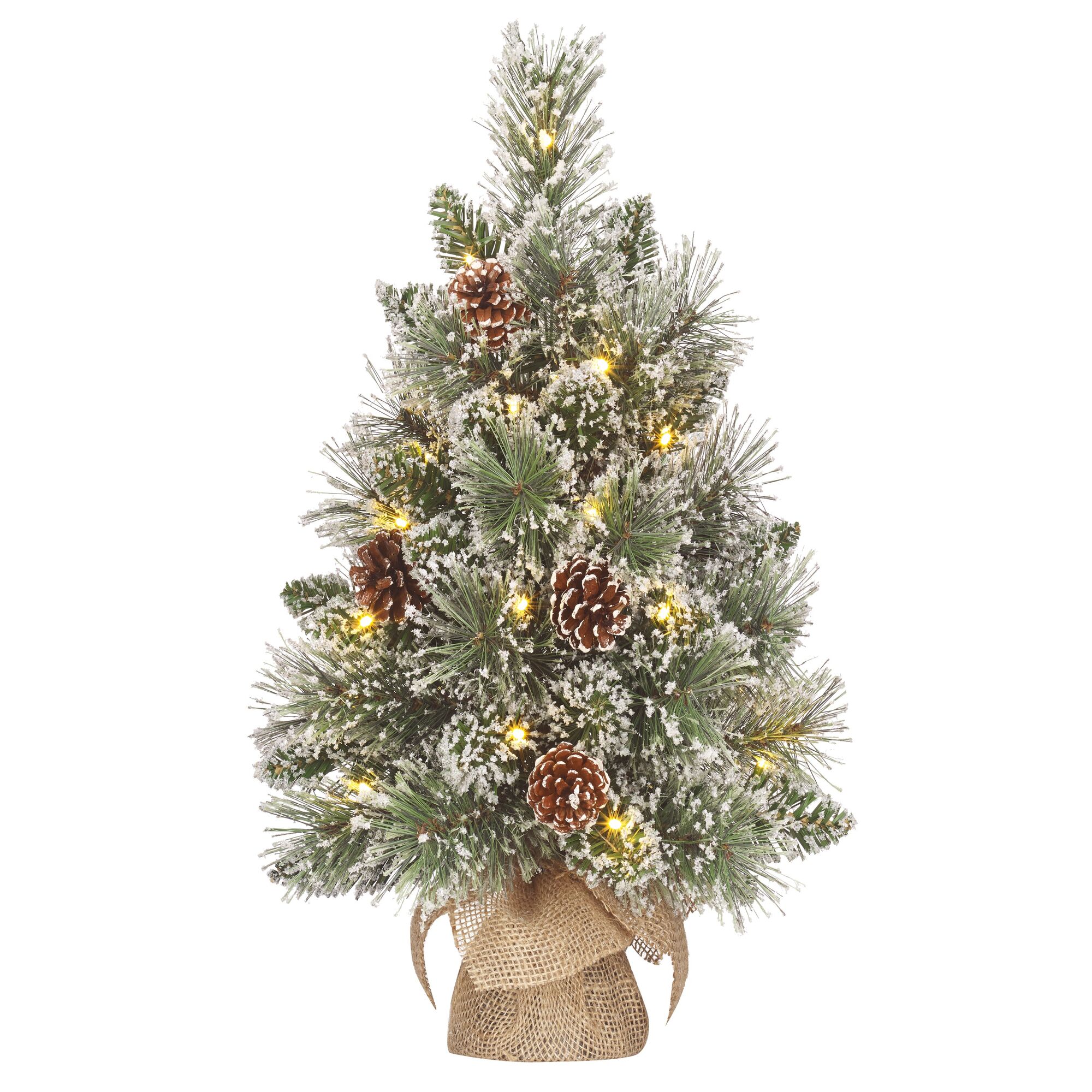 Vandans kerstboom met burlap led groen frosted 20L TIPS 70 battery operated