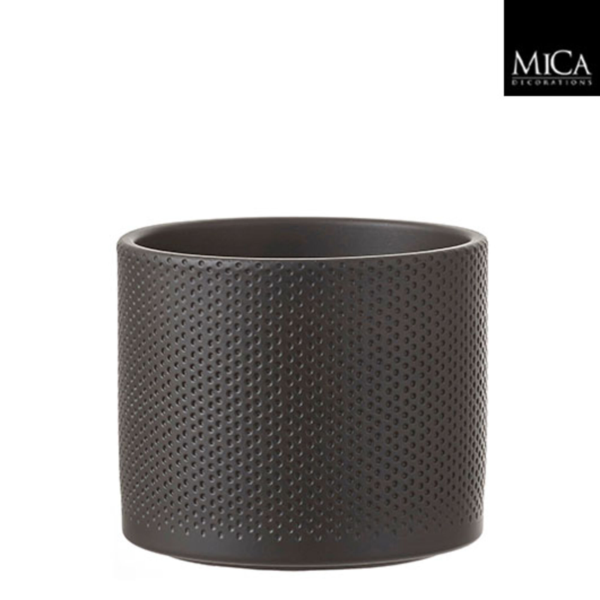 Era pot rond zwart mat relief