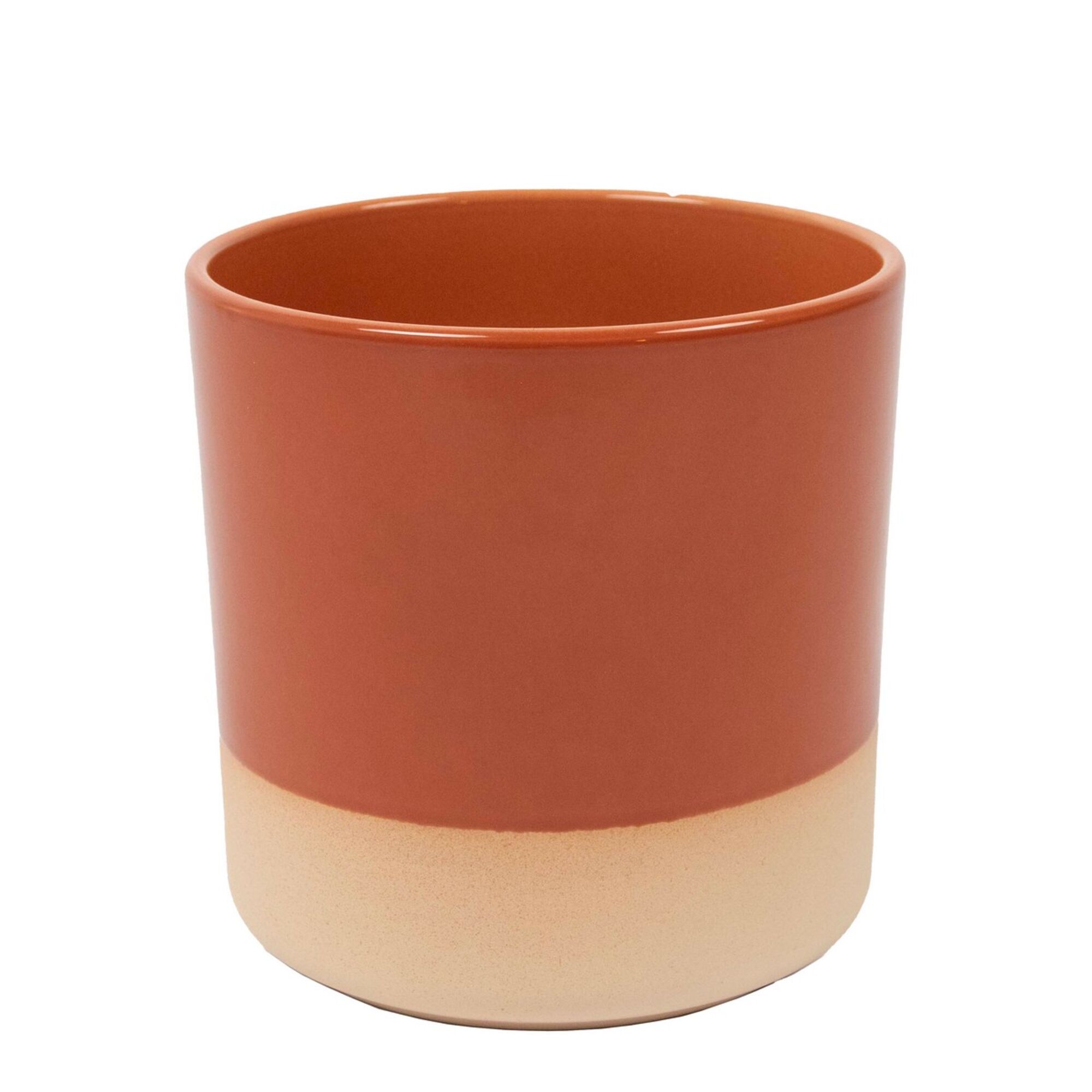 Cylinder Bloempot Keramiek Dip-Dye Terra