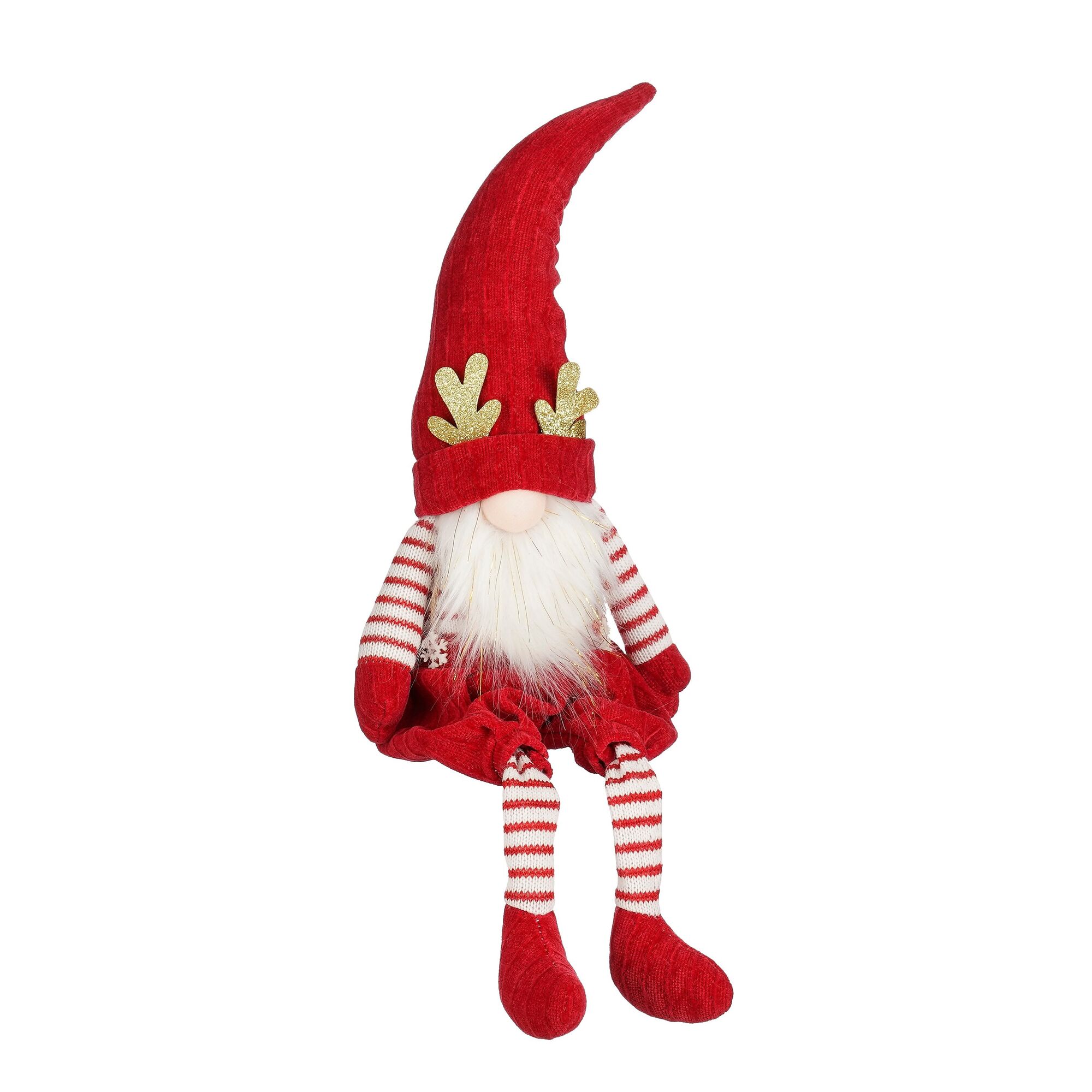 Decoratie gnoom bungelend rood