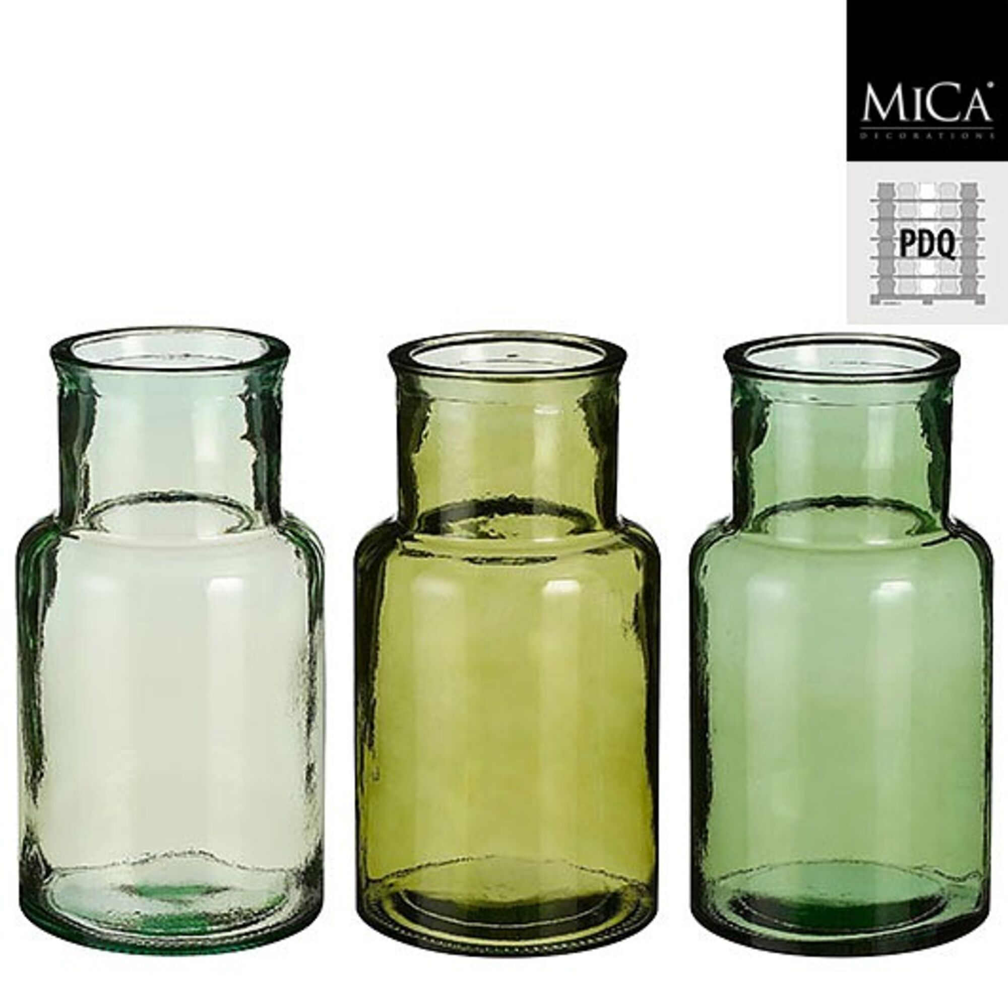 Garcia vaas recycled glas groen 3 assorti PDQ