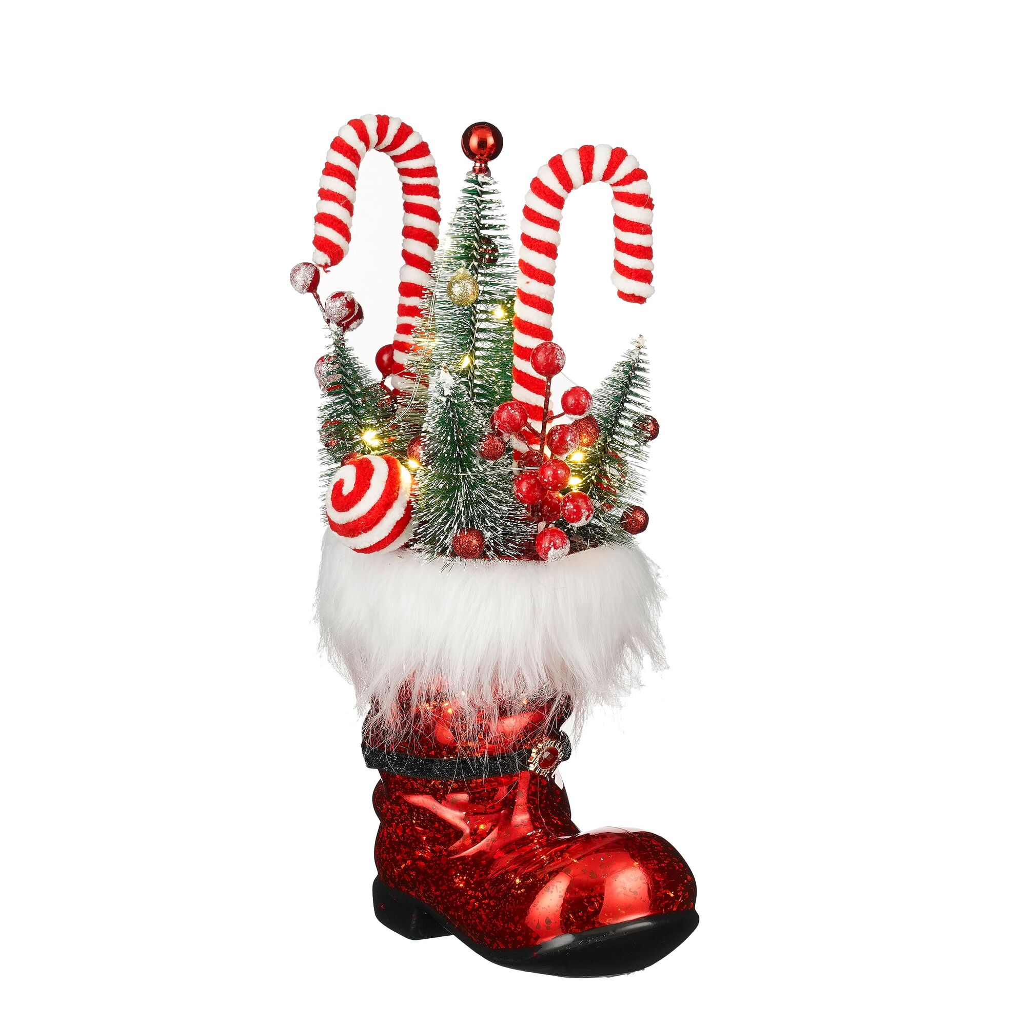 Decoratie laars boom rood led battery operated