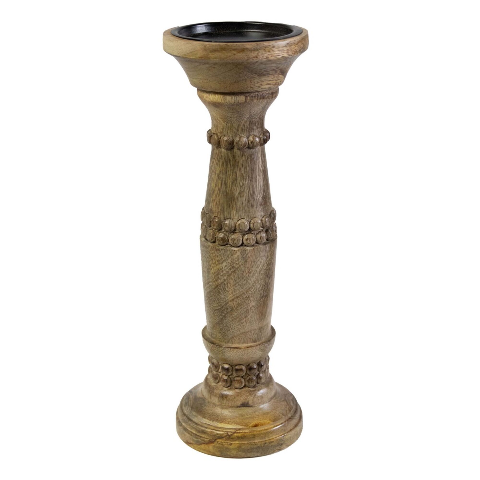 Candle Holder mango hout bubbel