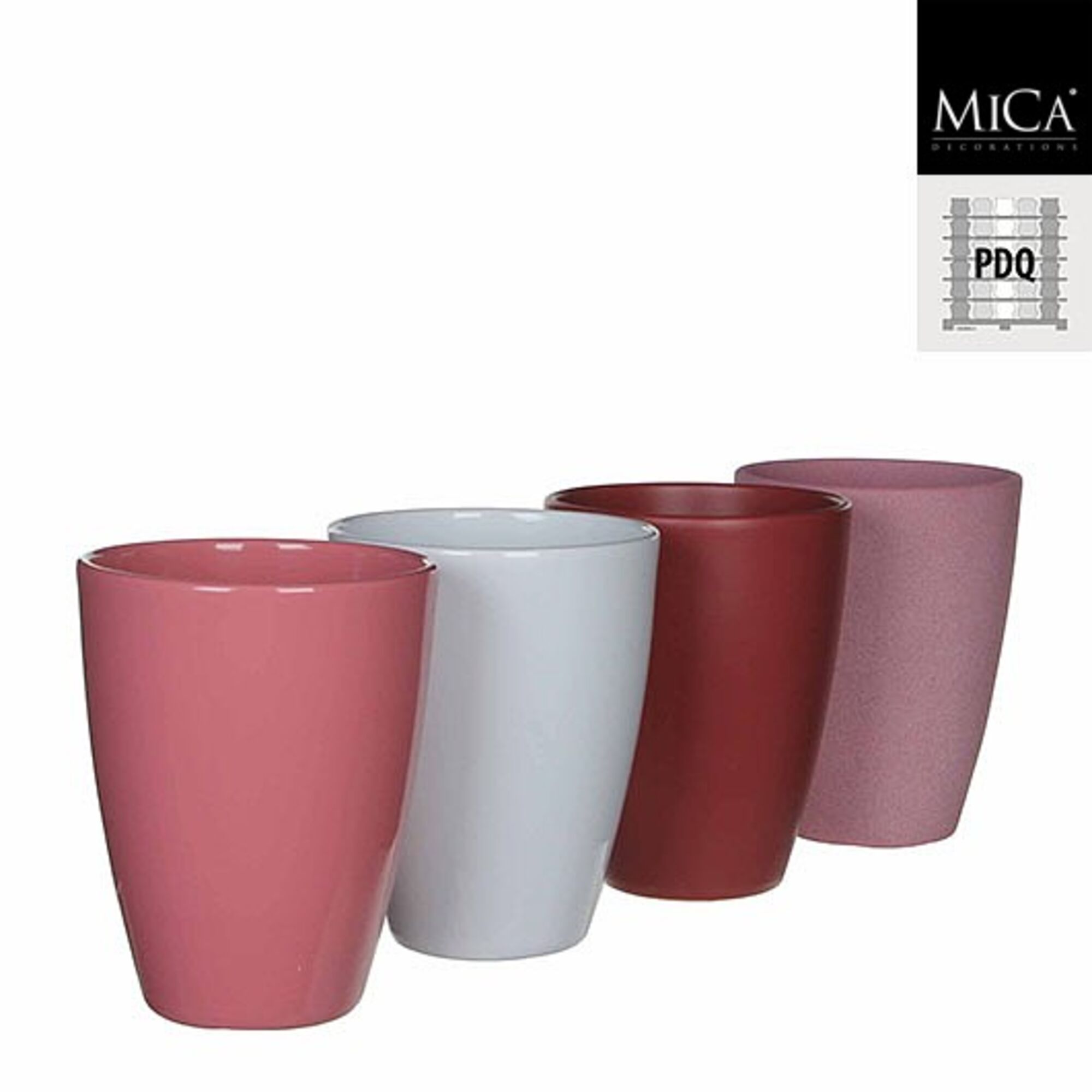 Tusca pot rond wit roze marsala 4 assorti PDQ