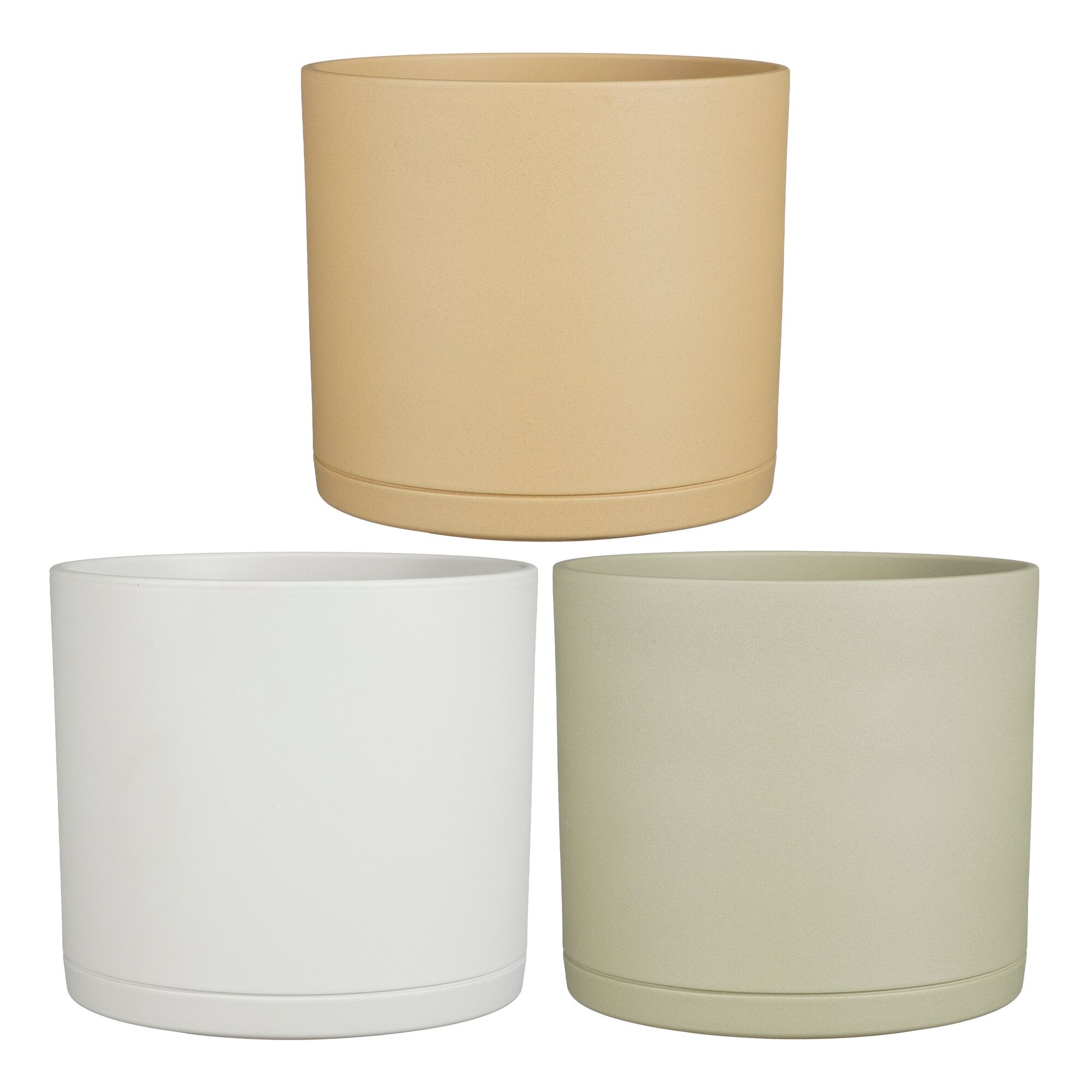 Era pot rond l.grijs creme l.groen 3 assorti line PDQ