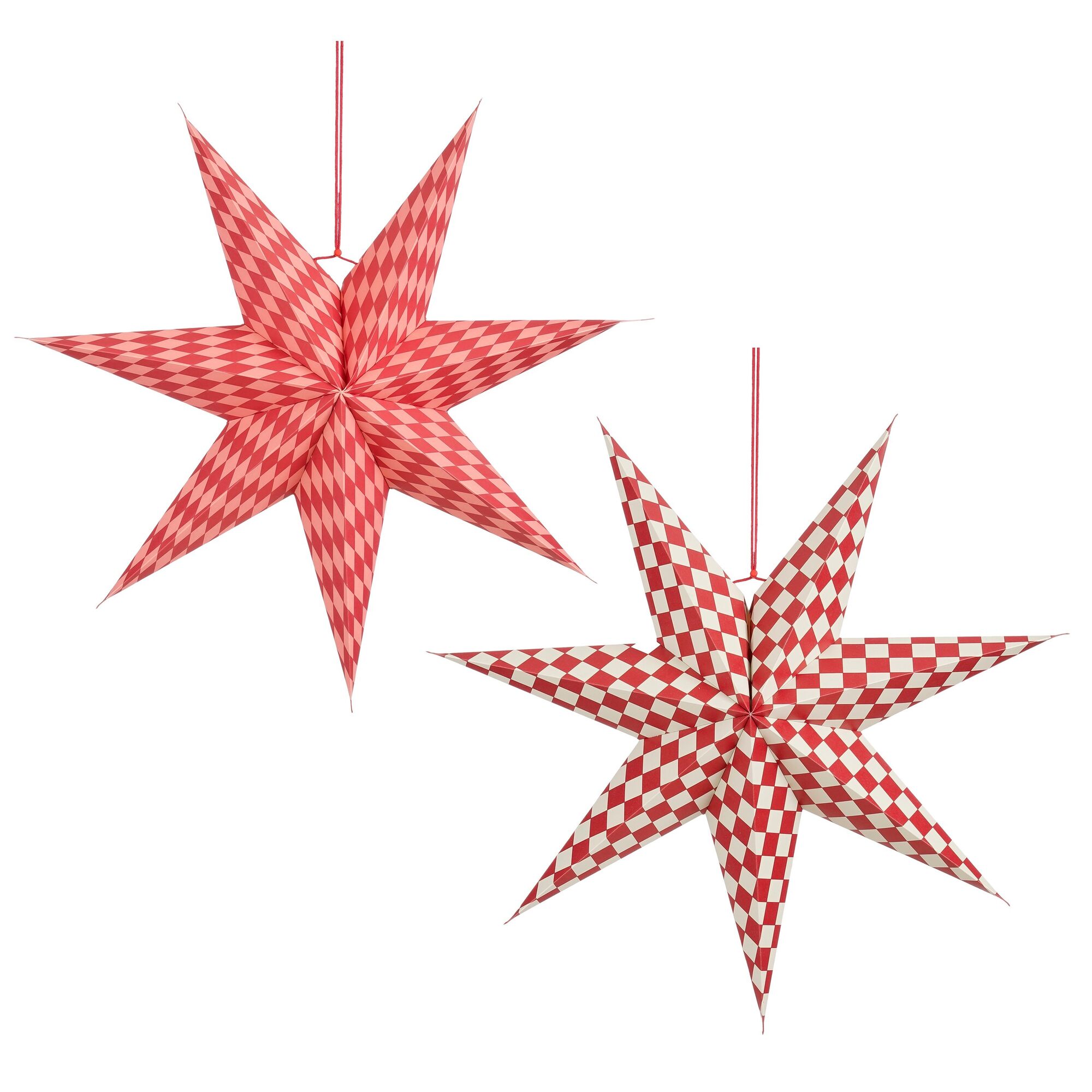 Ster hangend roze rood 2 assorti FSC Mix
