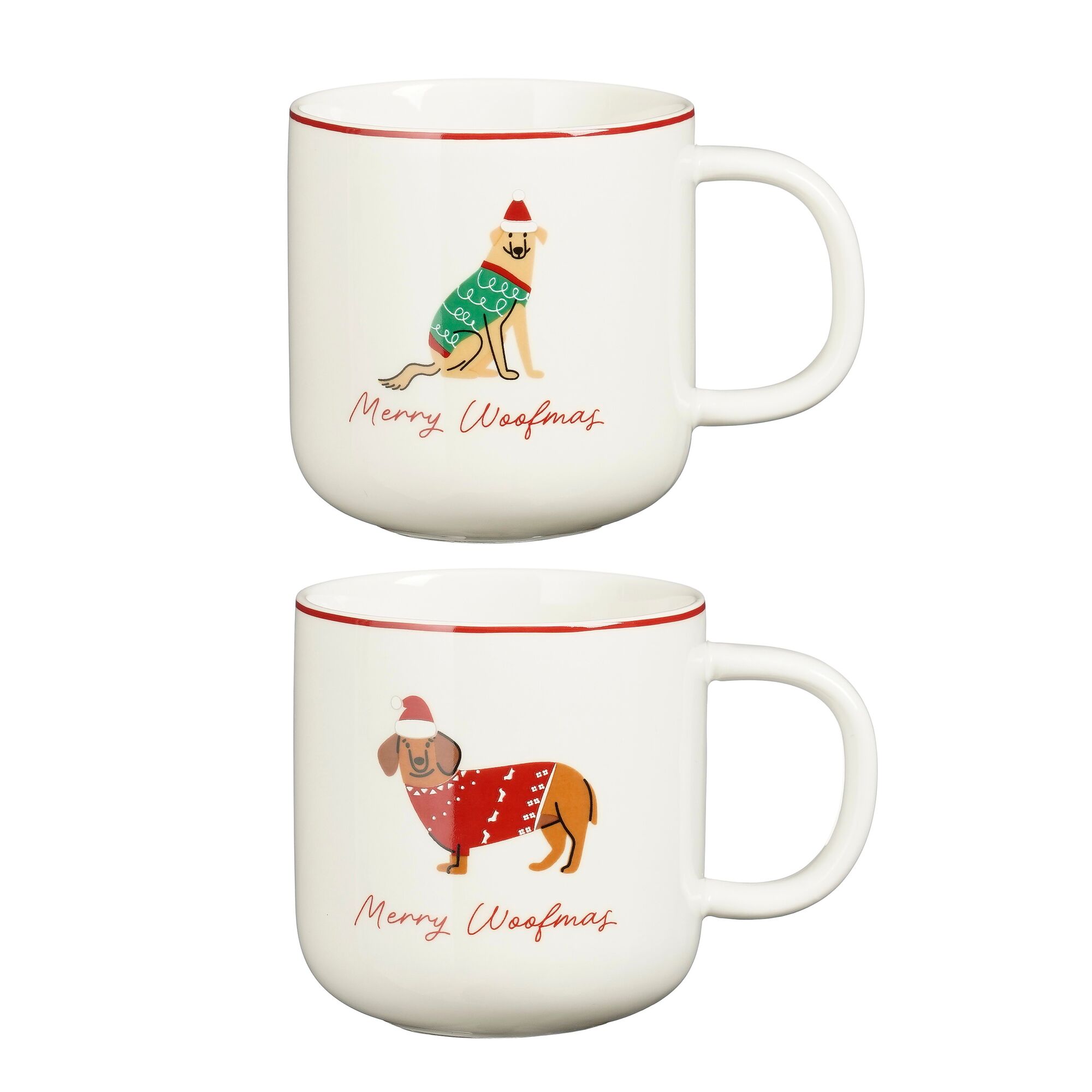 Mok hond cadeau set off white 2-delig