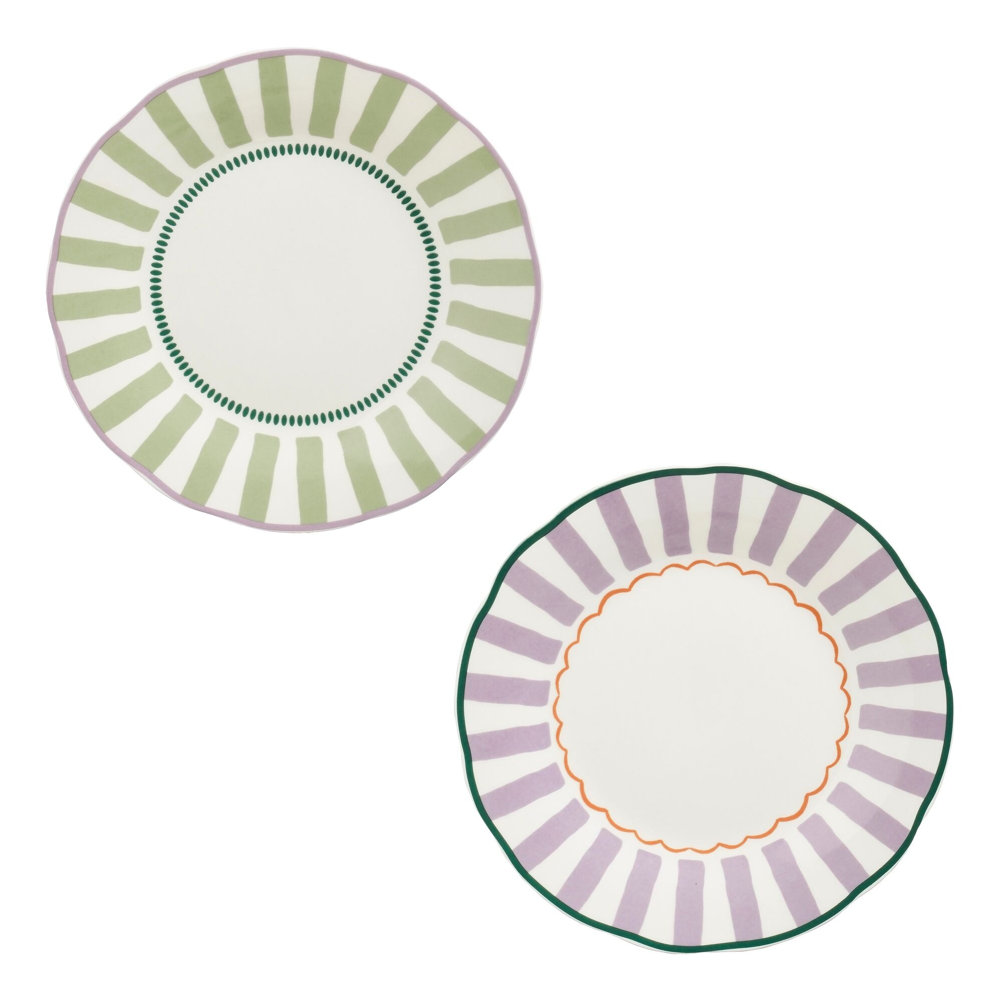 Mary ontbijtbord groen paars 2 assorti display