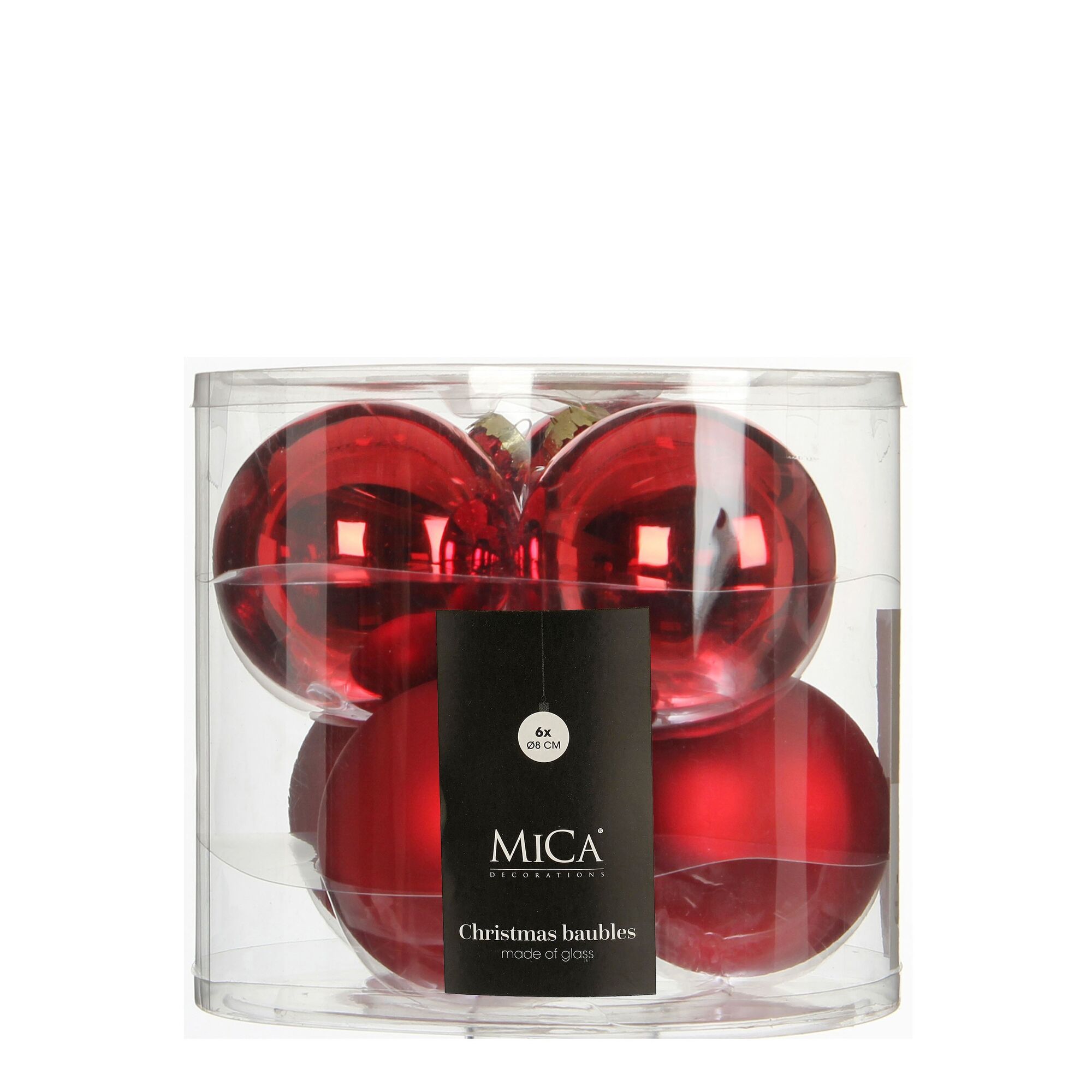 Bal glas rood 6 stuks