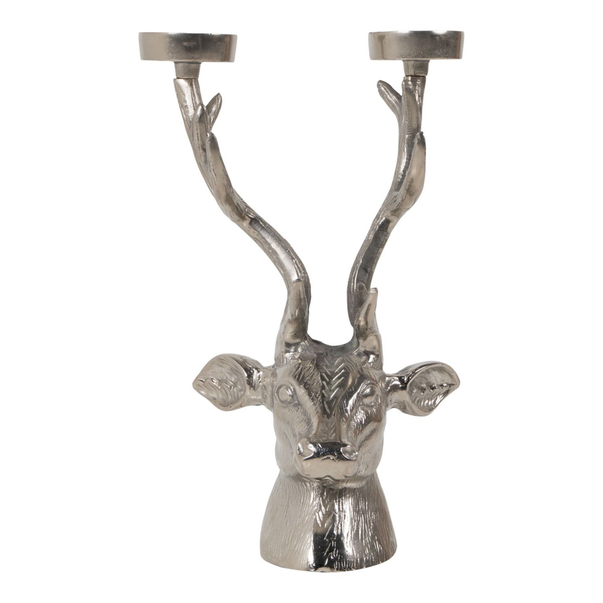 Candle Holder deer head silver