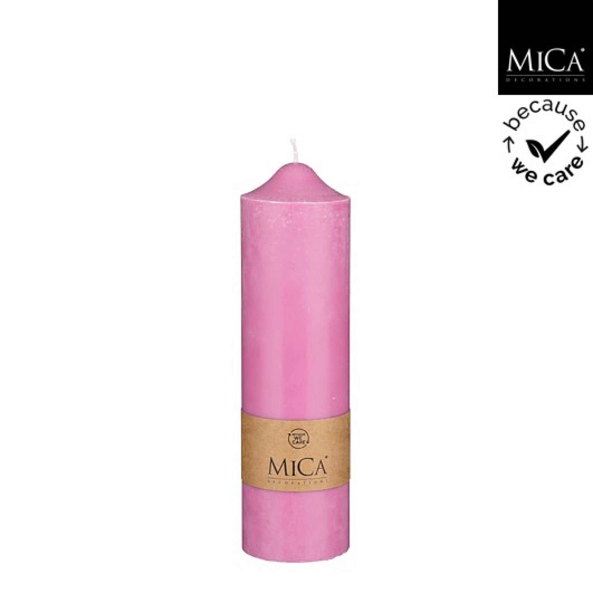 Pilaarkaars stearine roze