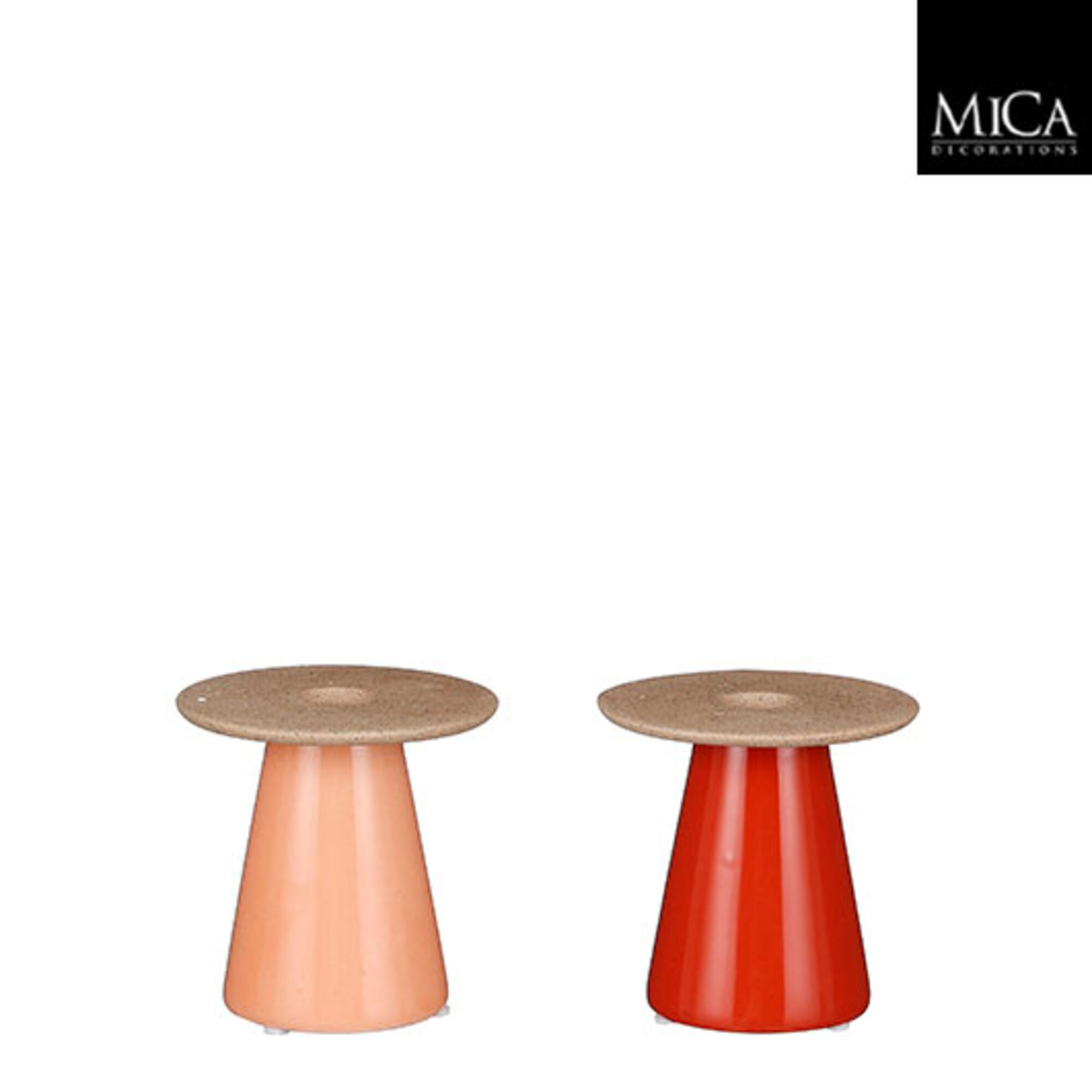 Kandelaar roze oranje 2 assorti
