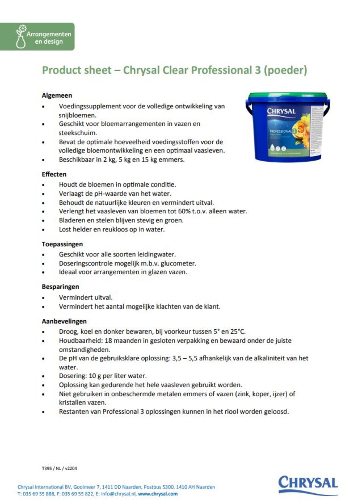 Chrysal Professional 3 - emmer