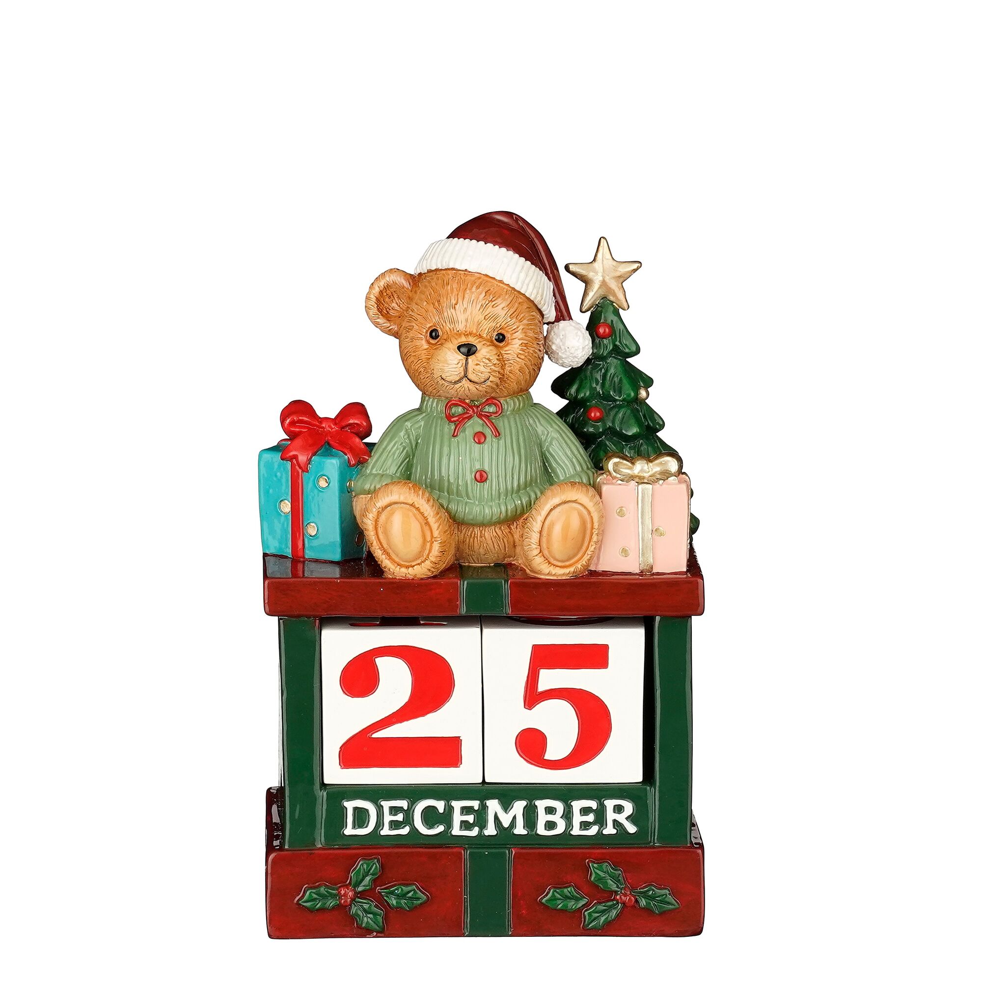 Decoratie kalender beer rood